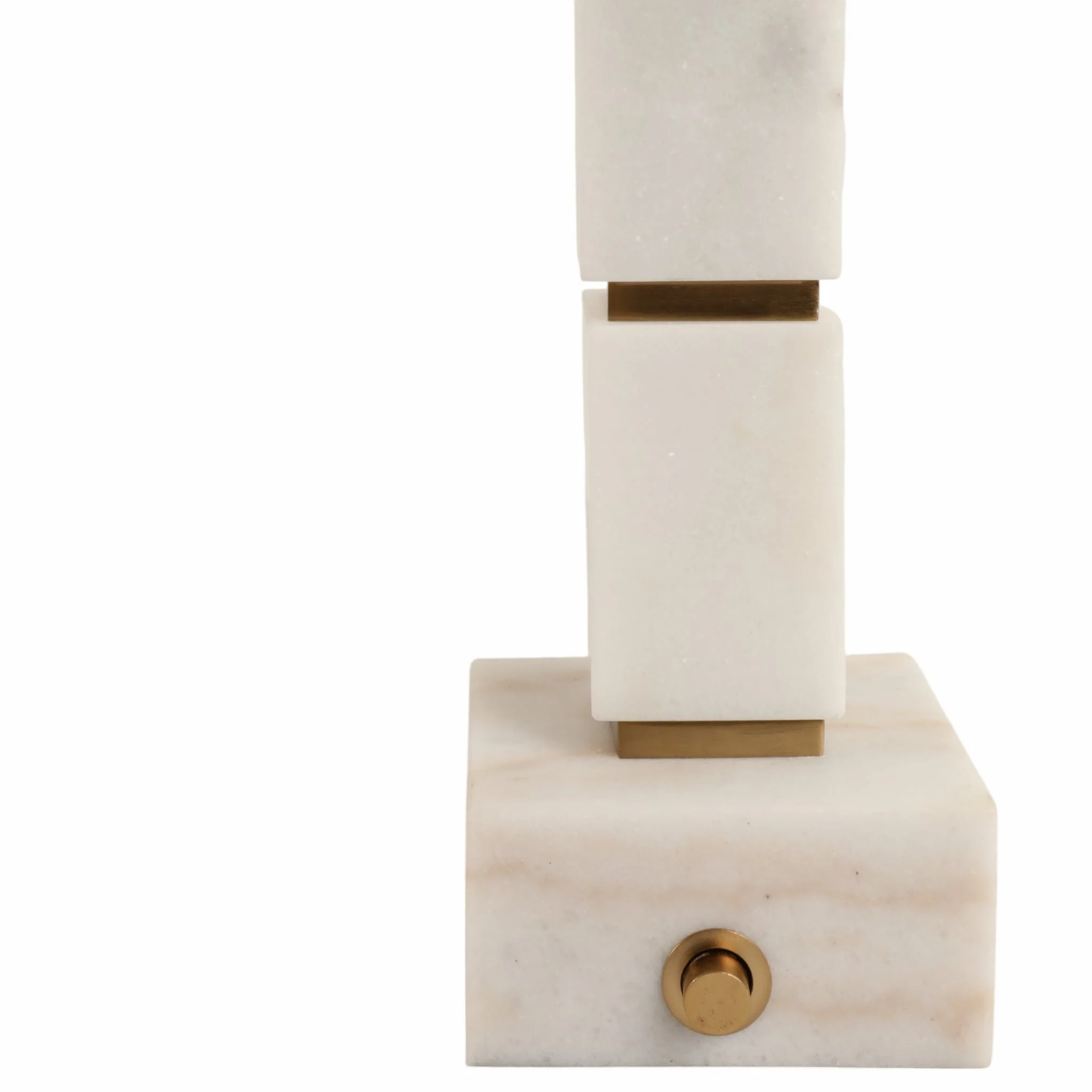 27x14" Stacked Marble Cubes Lamp Base Switch, Whit - Image 6