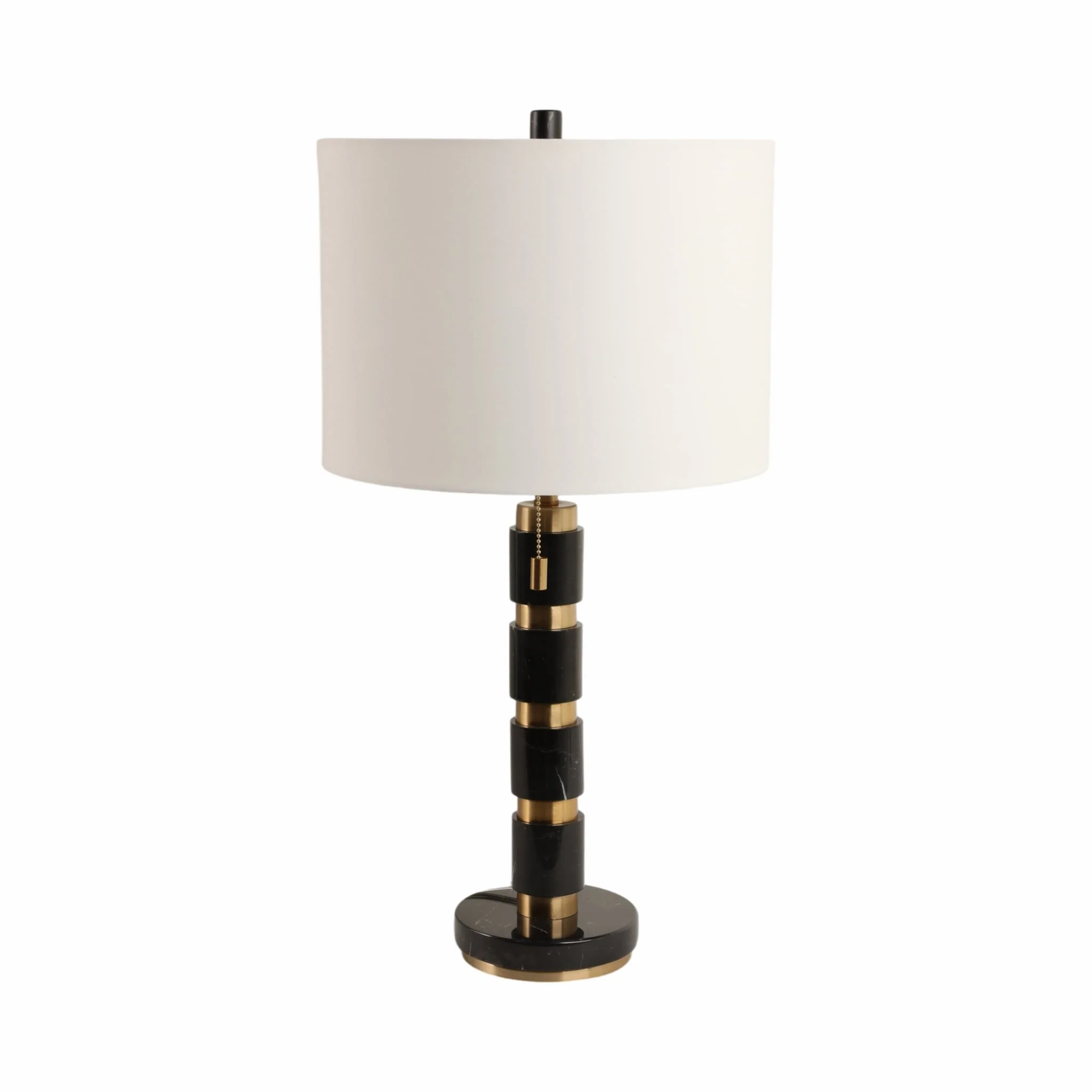 27x14" Stacked Marble Lamp With 2 Pulls, Black/gol - Image 3