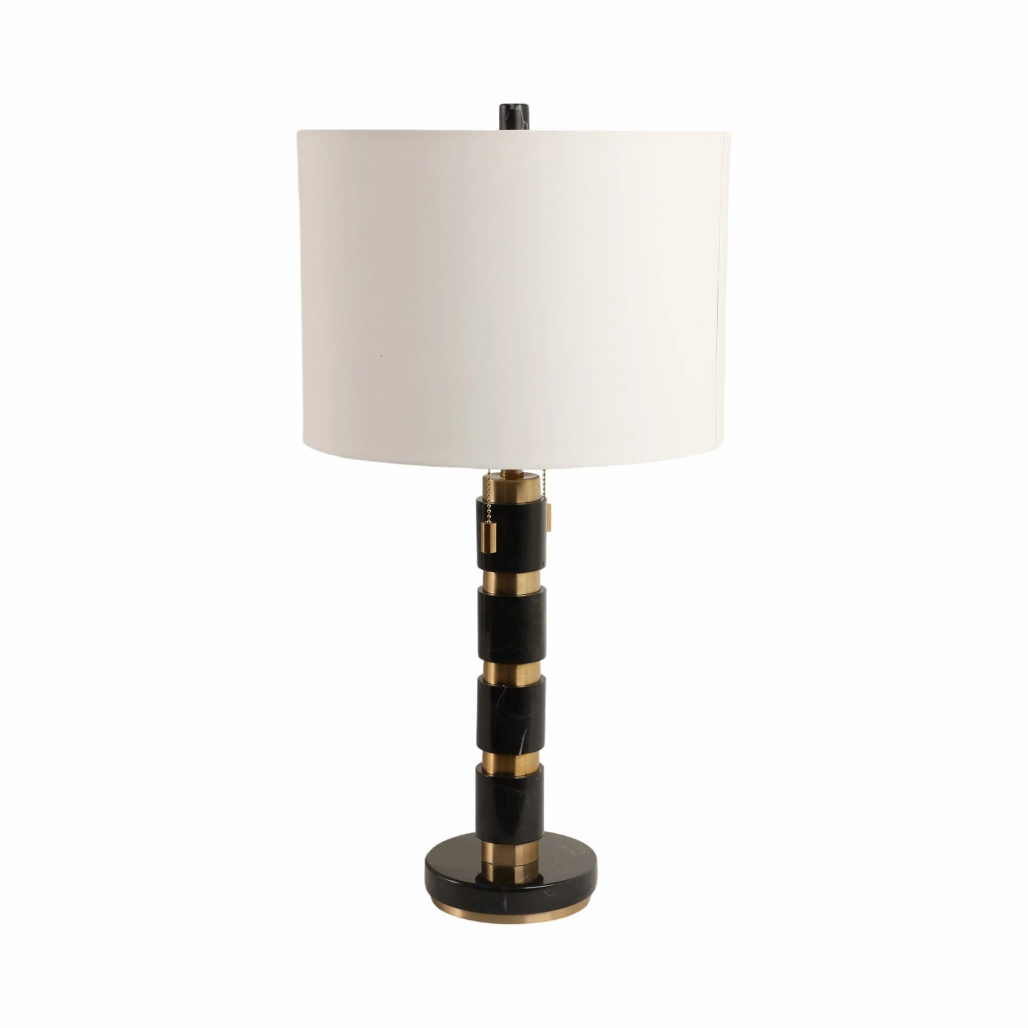 27x14" Stacked Marble Lamp With 2 Pulls, Black/gol - Image 5