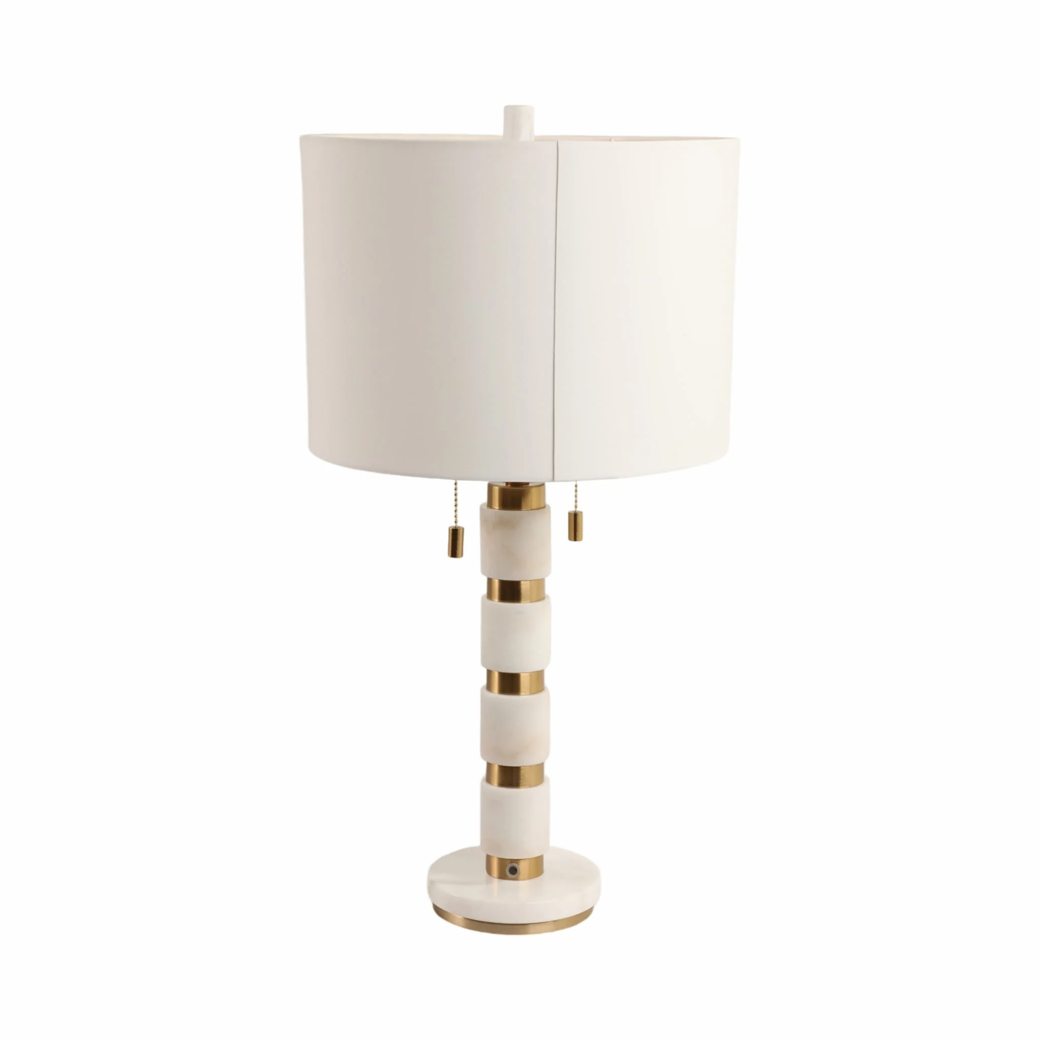 27x14" Stacked Marble Lamp With 2 Pulls, White/gol - Image 5