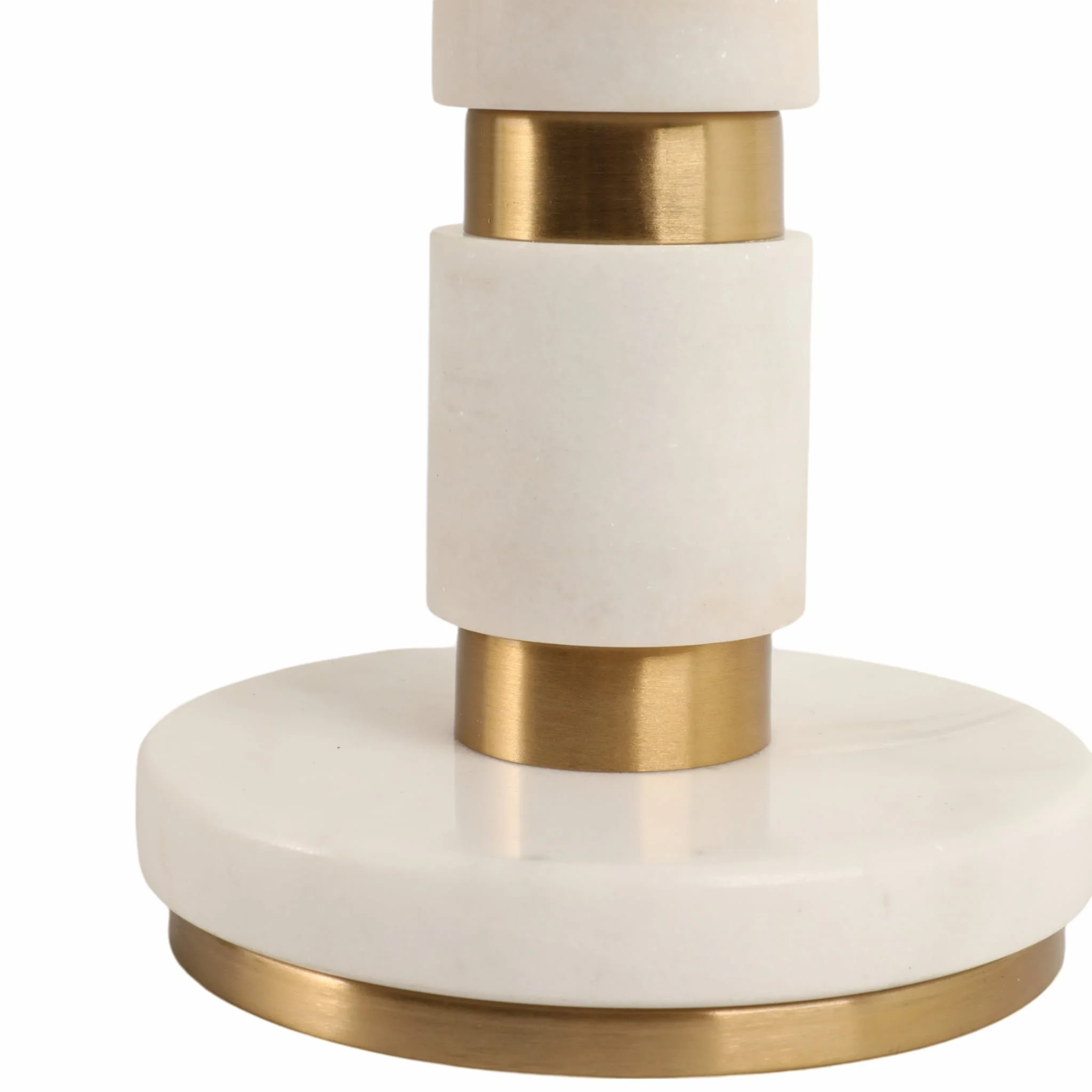 27x14" Stacked Marble Lamp With 2 Pulls, White/gol - Image 6