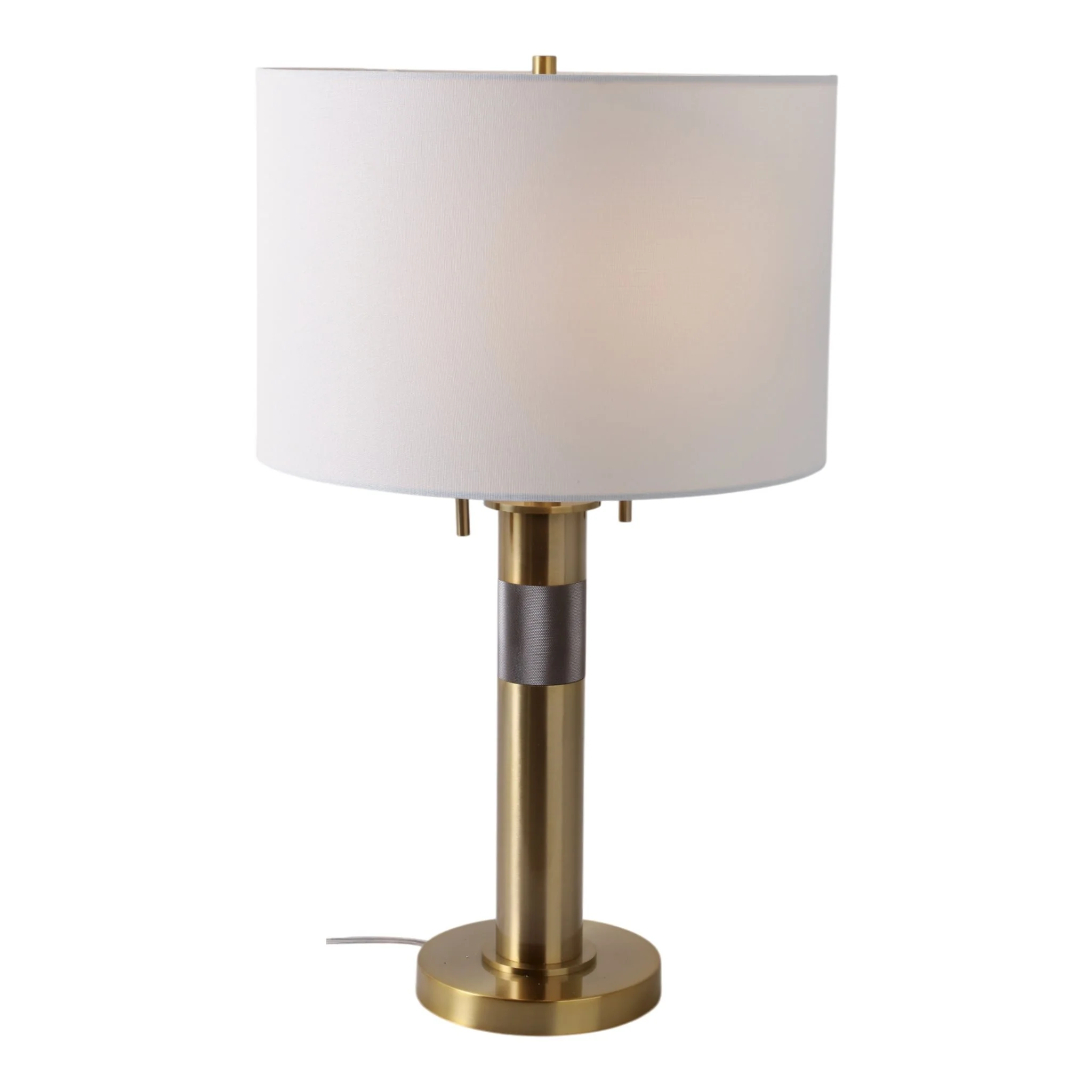 27x15" Metal Lamp With 2 Pulls, Gold - Image 2