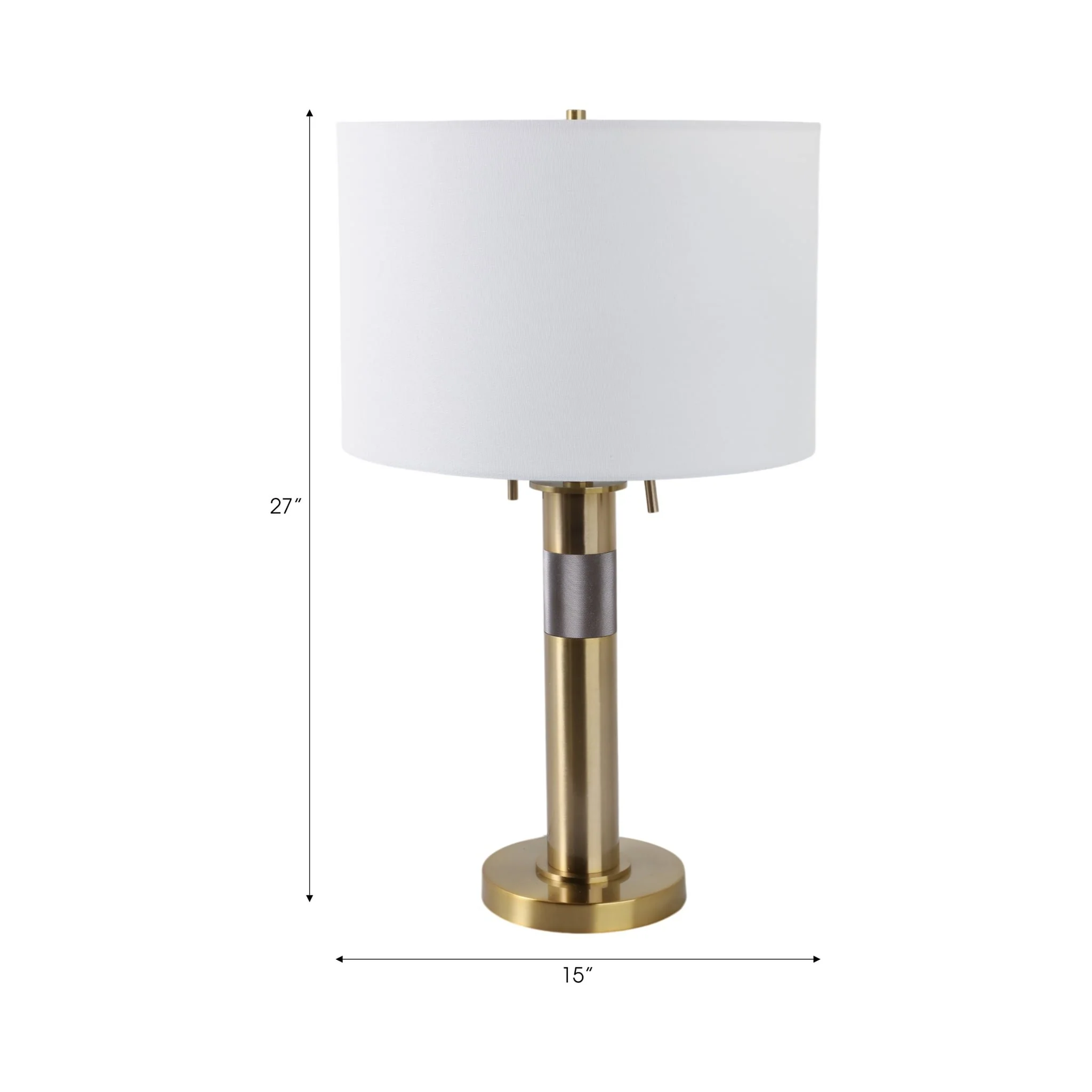27x15" Metal Lamp With 2 Pulls, Gold - Image 6