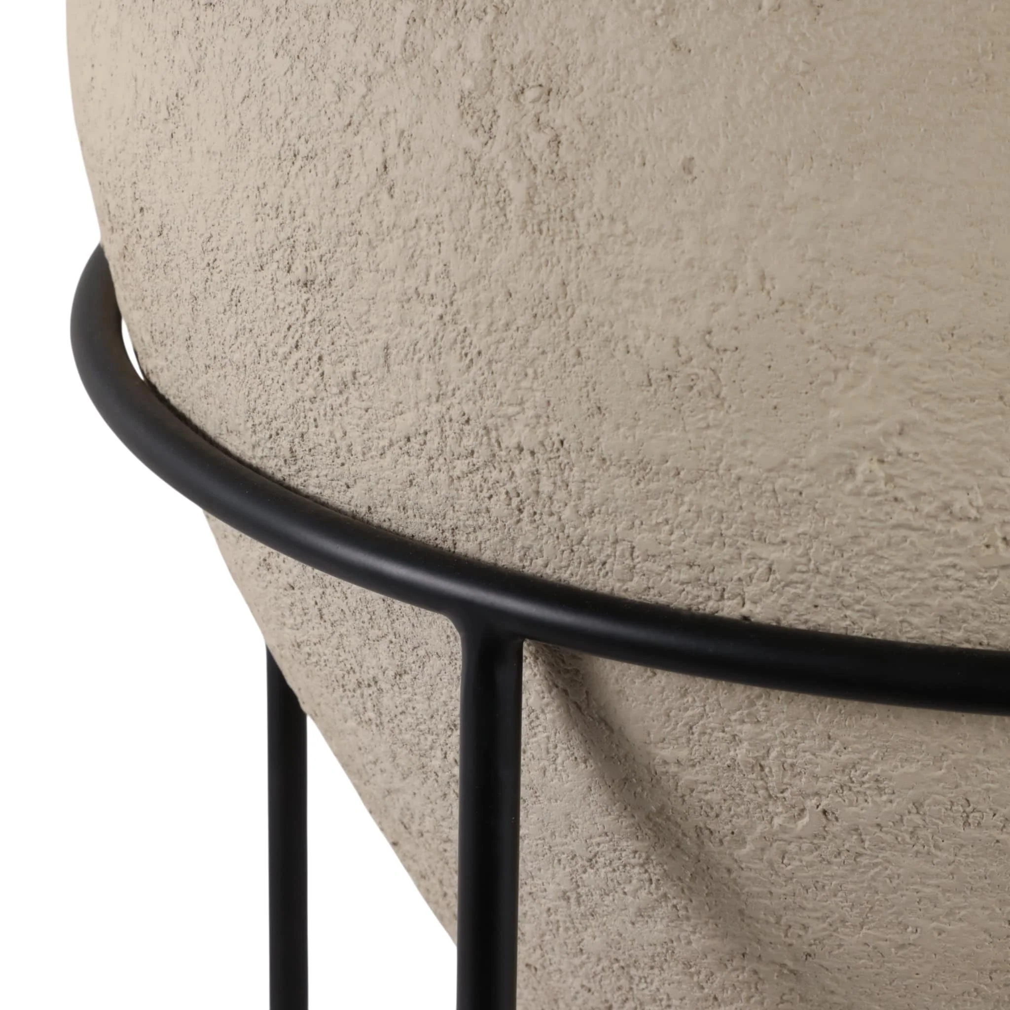 27x18" Terracotta Pot In Metal Stand, Ivory/ Black - Image 6