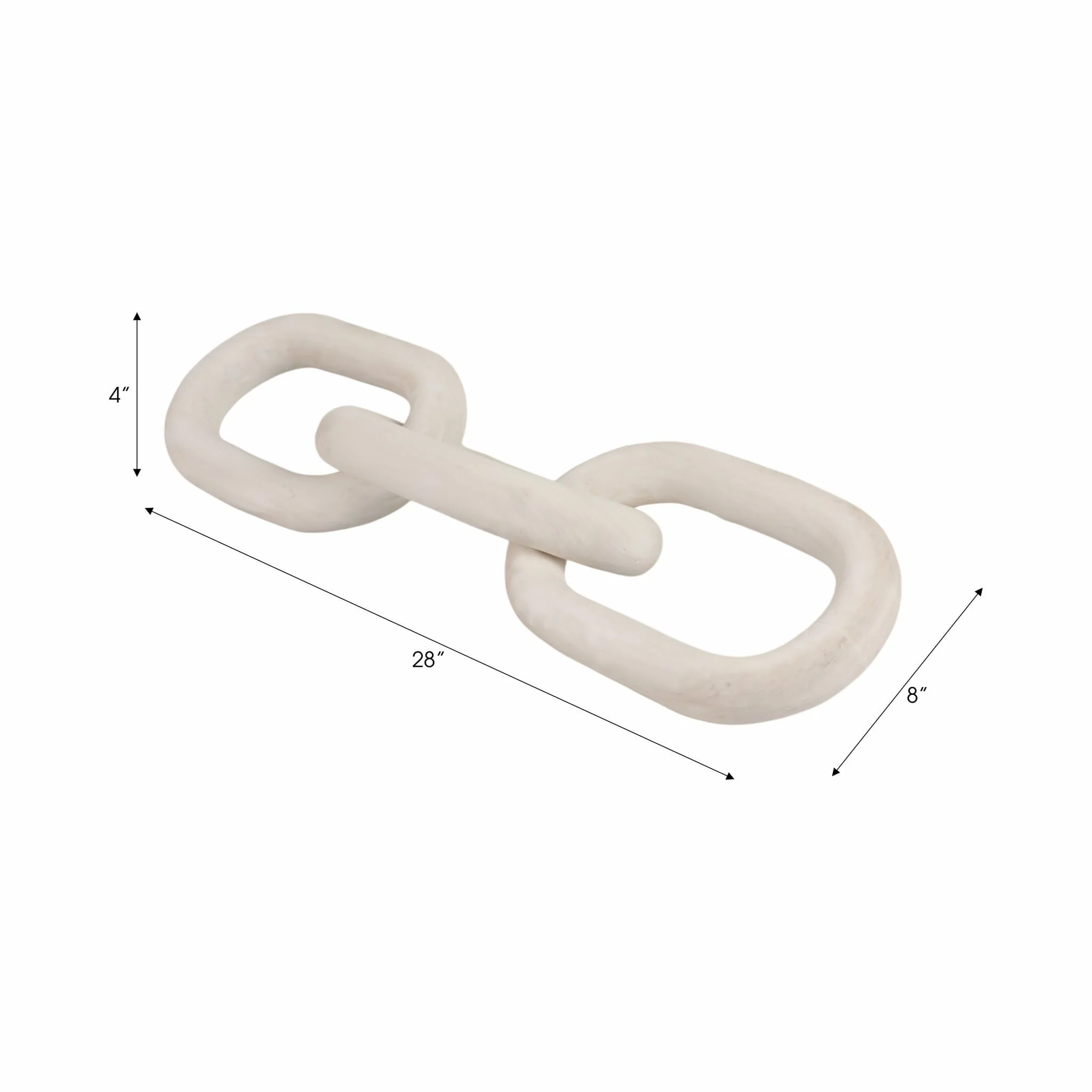 28" 3 Wooden Links, White - Image 7