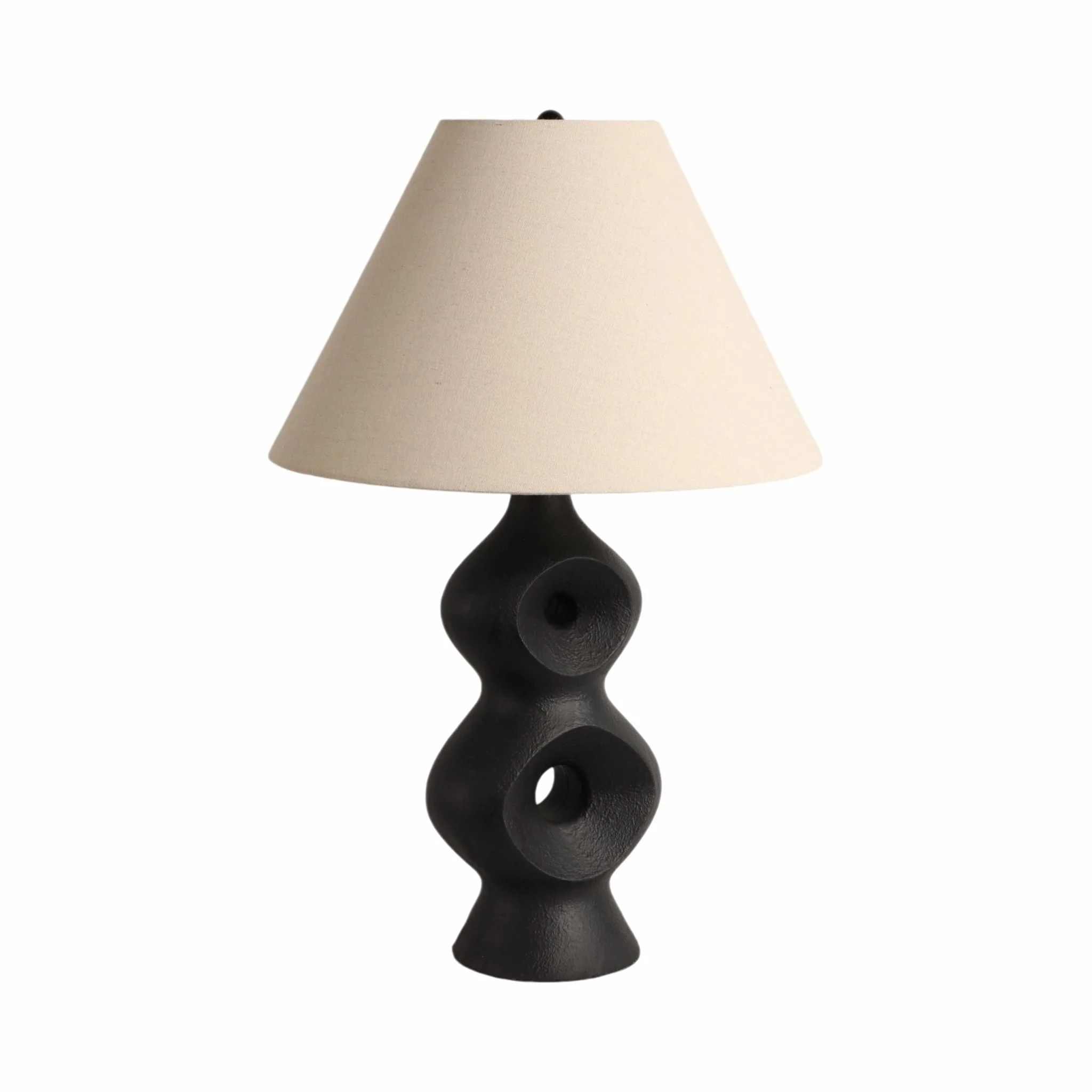 28" Open Cut-out 8 Table Lamp, Black/tan - Image 2