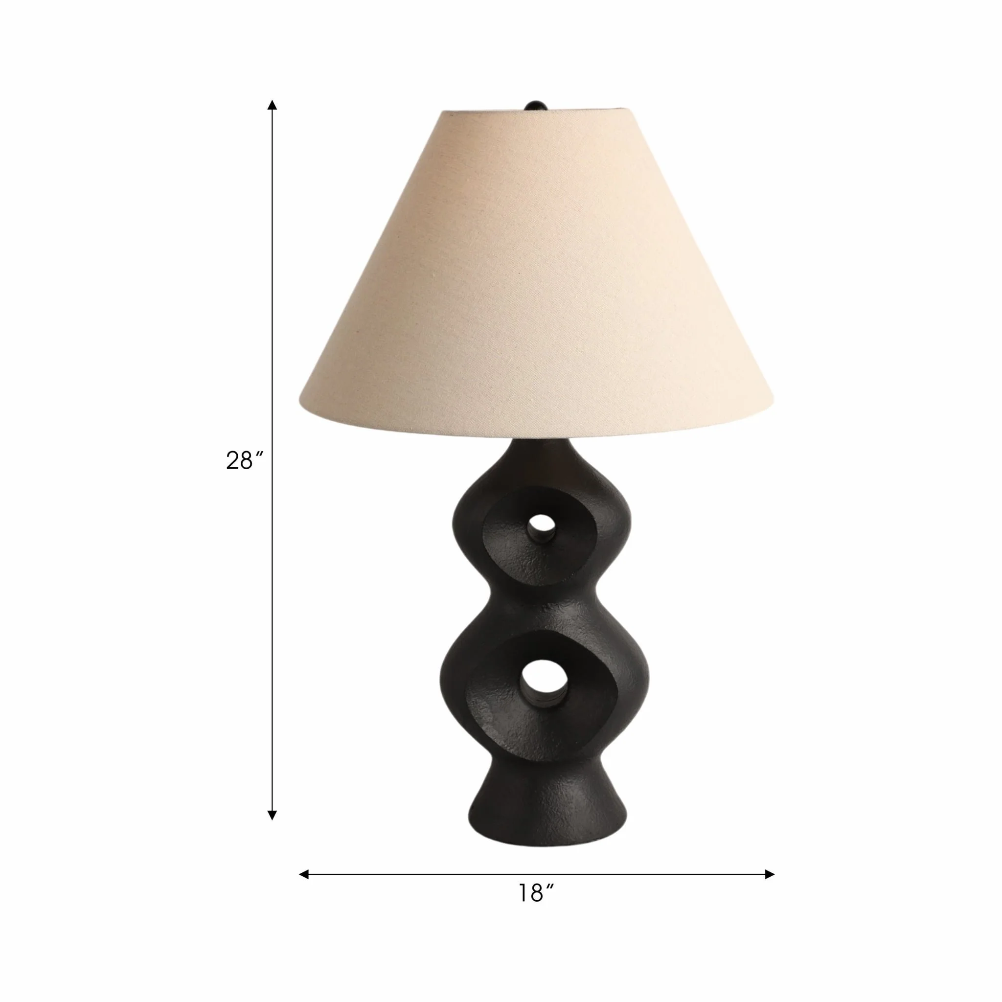 28" Open Cut-out 8 Table Lamp, Black/tan - Image 6