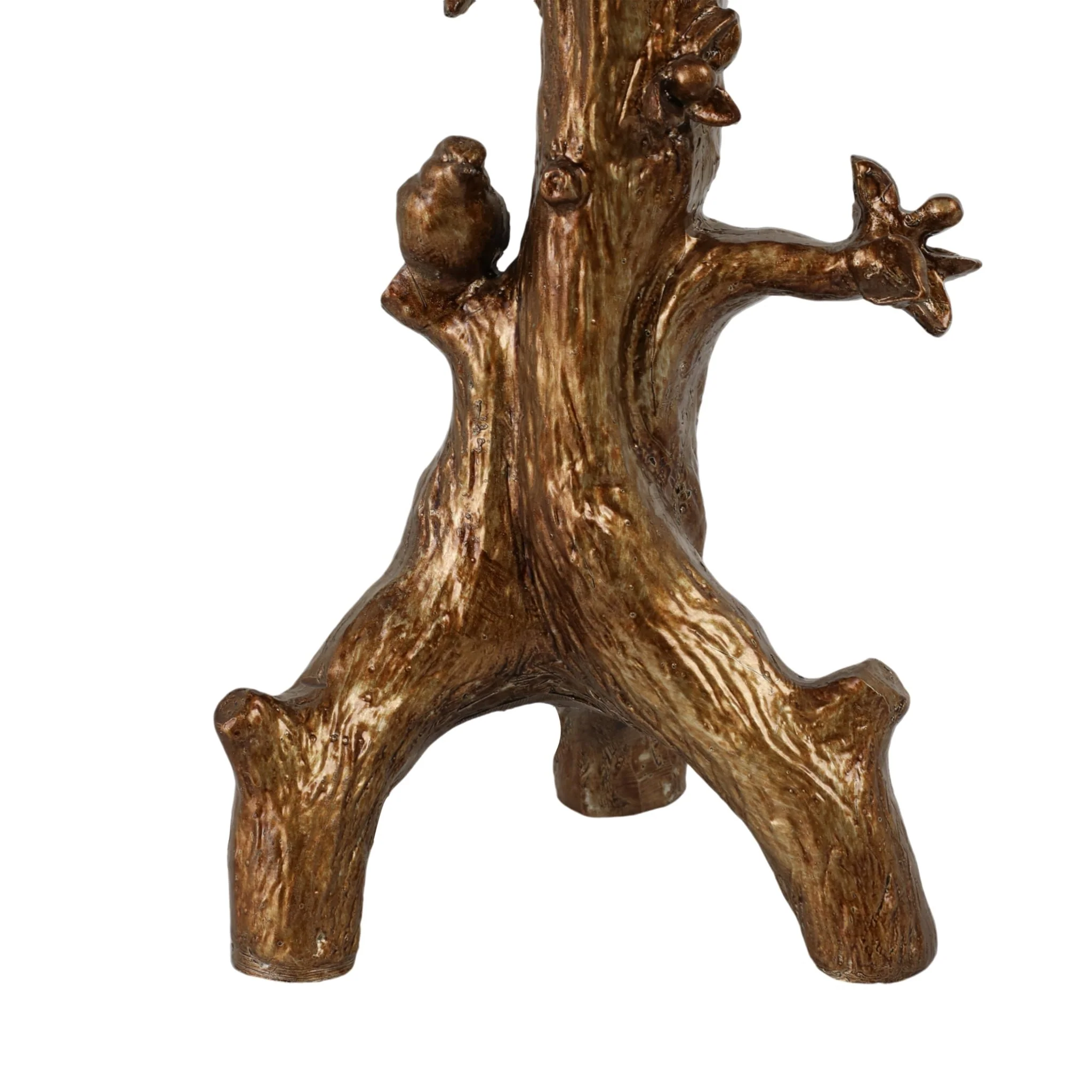 28" Perched Birds On Branch Table Lamp, Gold - Image 5