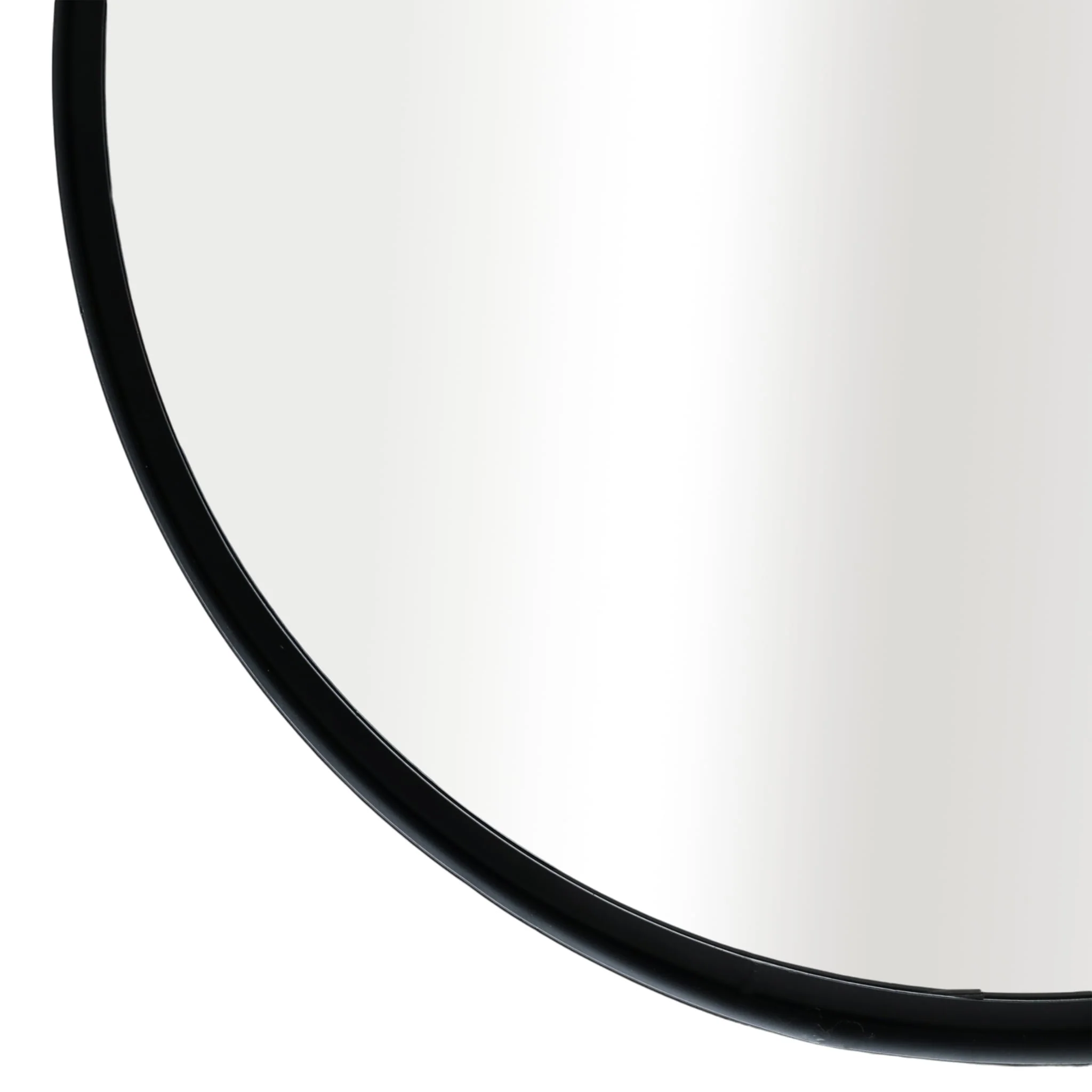 28" Round Mirror W/ Leather Strap, Black - Image 4