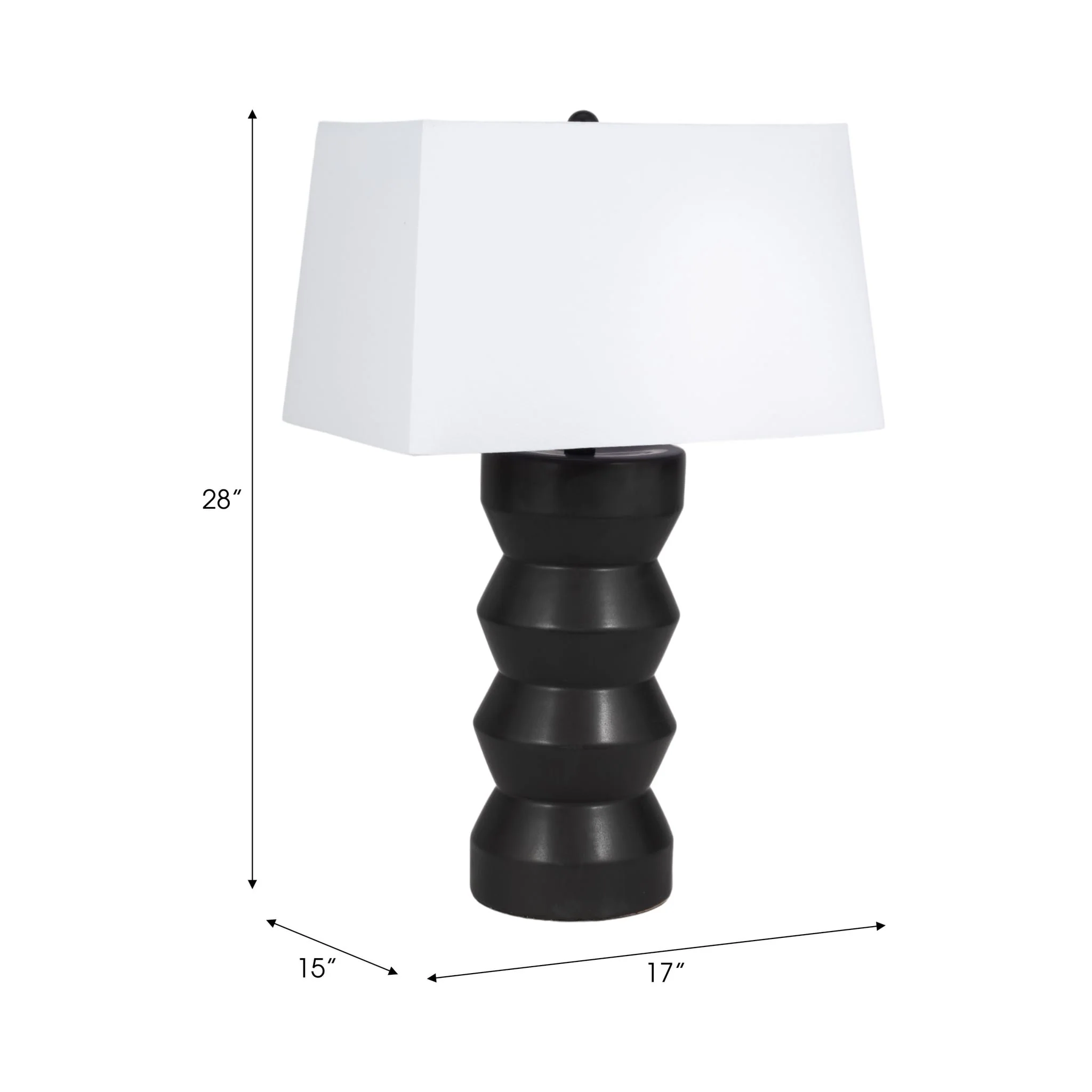 28" Totem Table Lamp, Black - Image 7