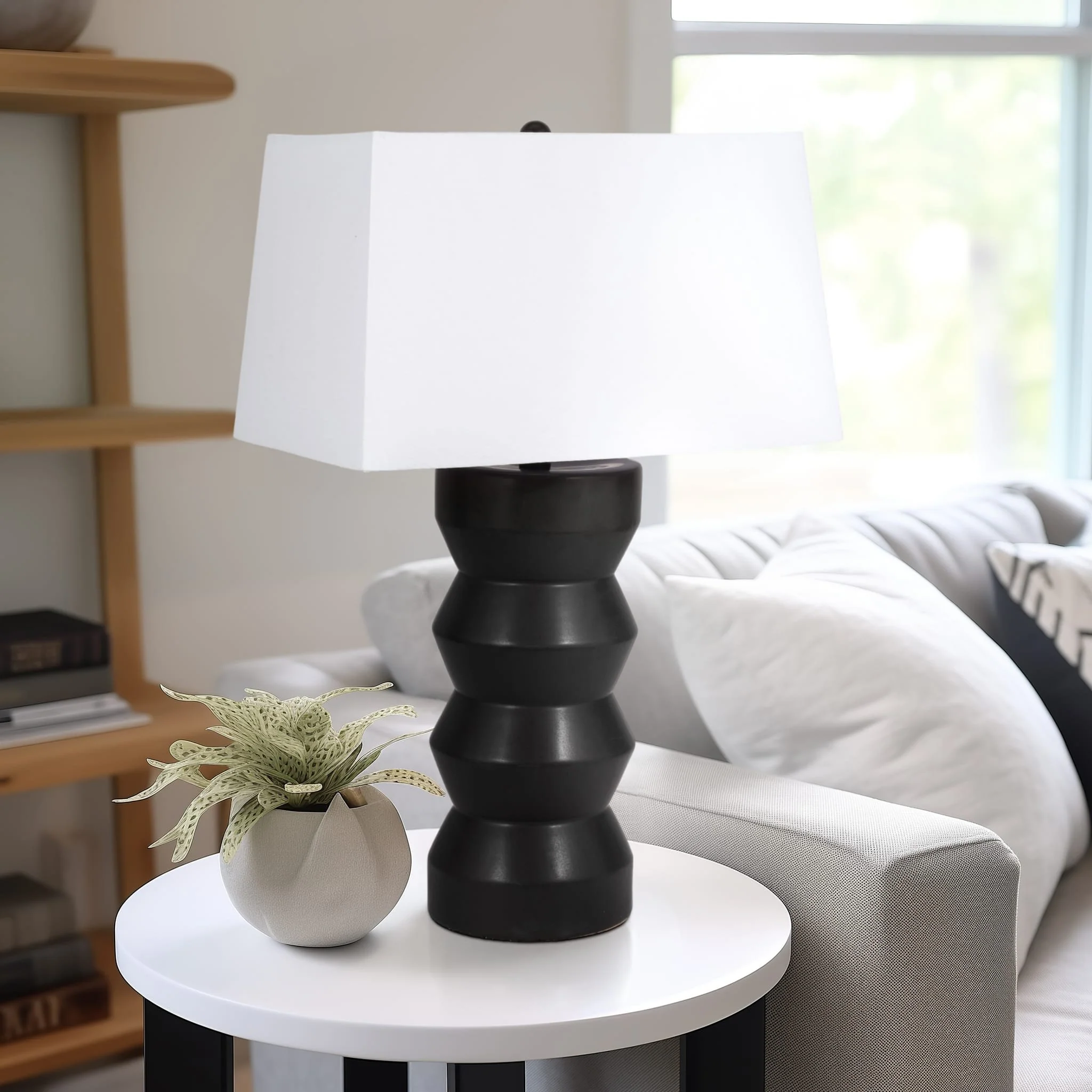 28" Totem Table Lamp, Black - Image 8