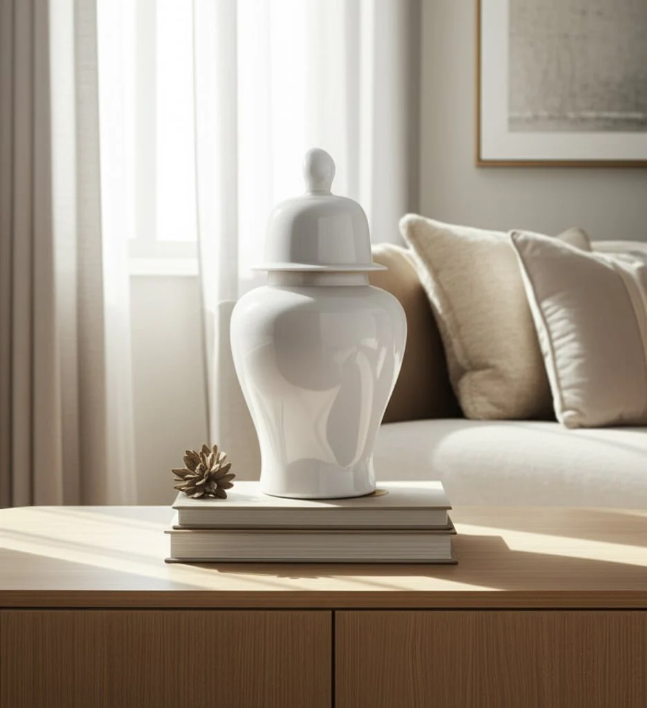 28"h Temple Jar, Matte White - Image 12