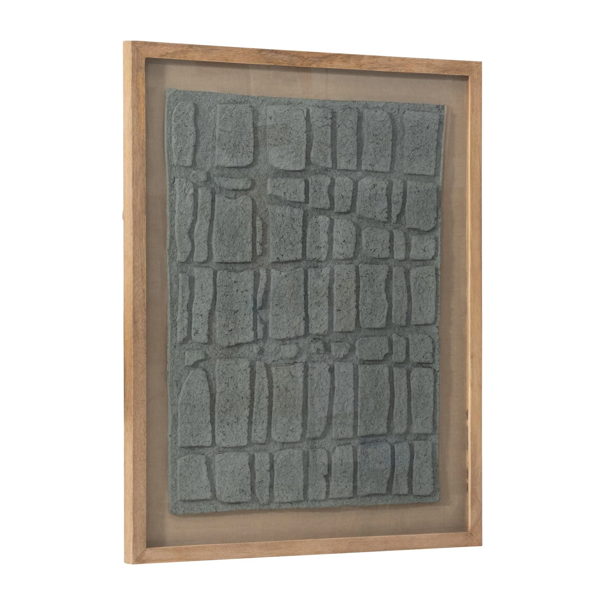 28x35 Paper Mache Wall Art Framed Glass, Dk Gray - Image 2