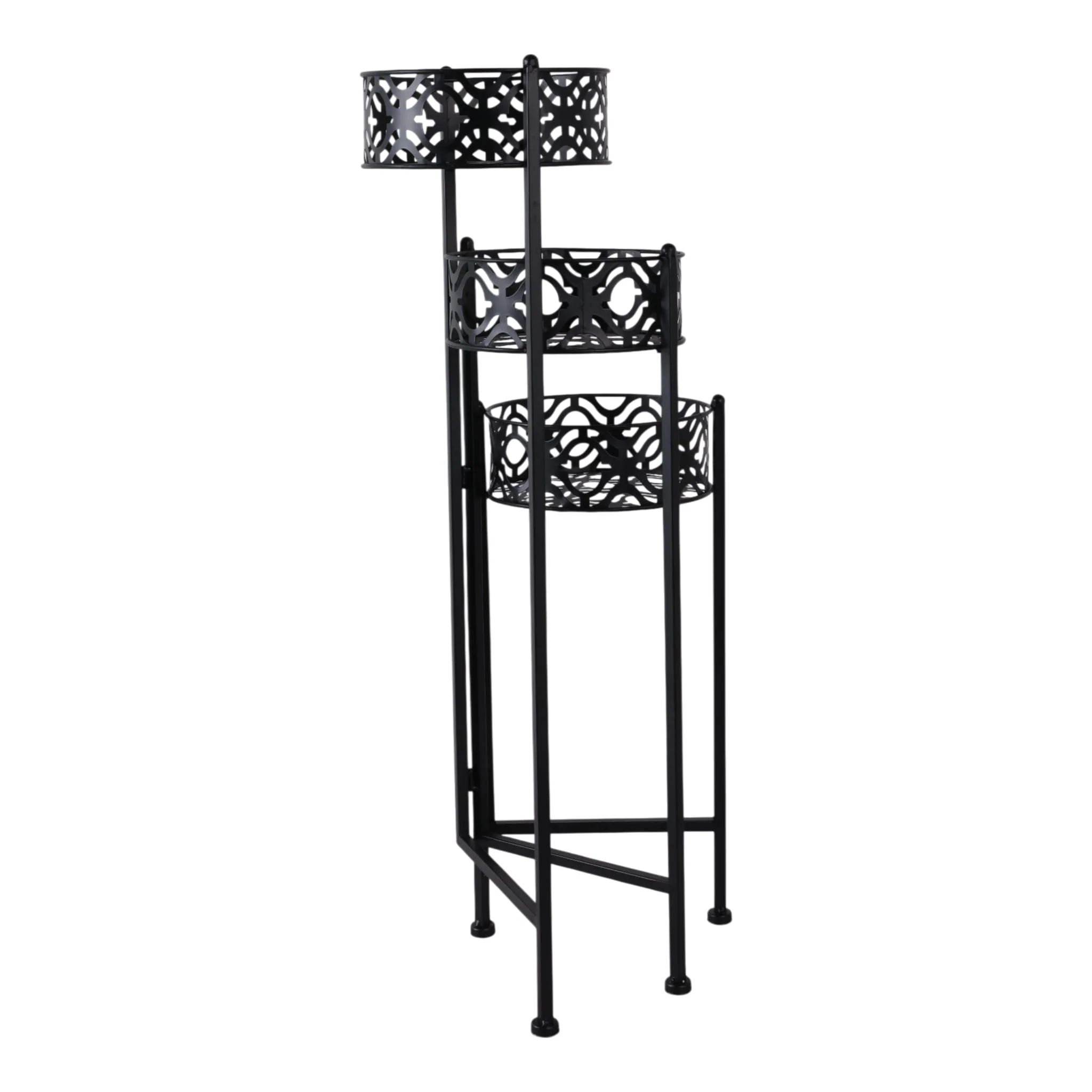 29" Folding 3-tier Plant Stand, Black - Image 6