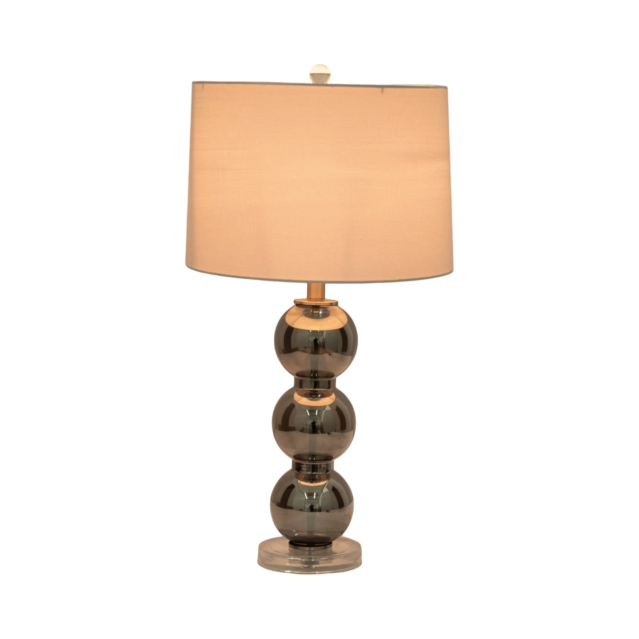 29" Stacked Glass Ball Table Lamp Crystal Base, Sm - Image 2