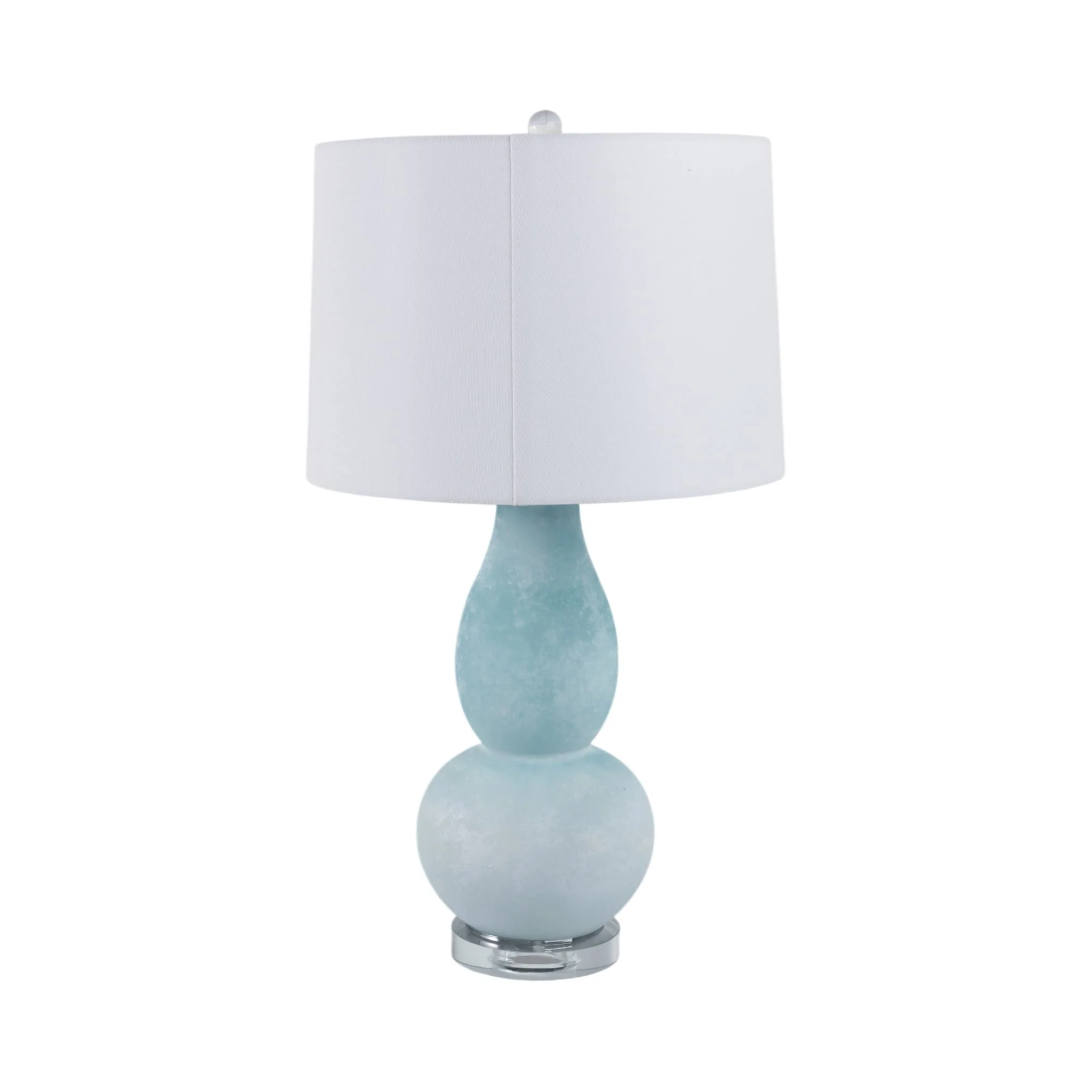 29x16" Gourd Frosted Glass Lamp, Blue - Image 4