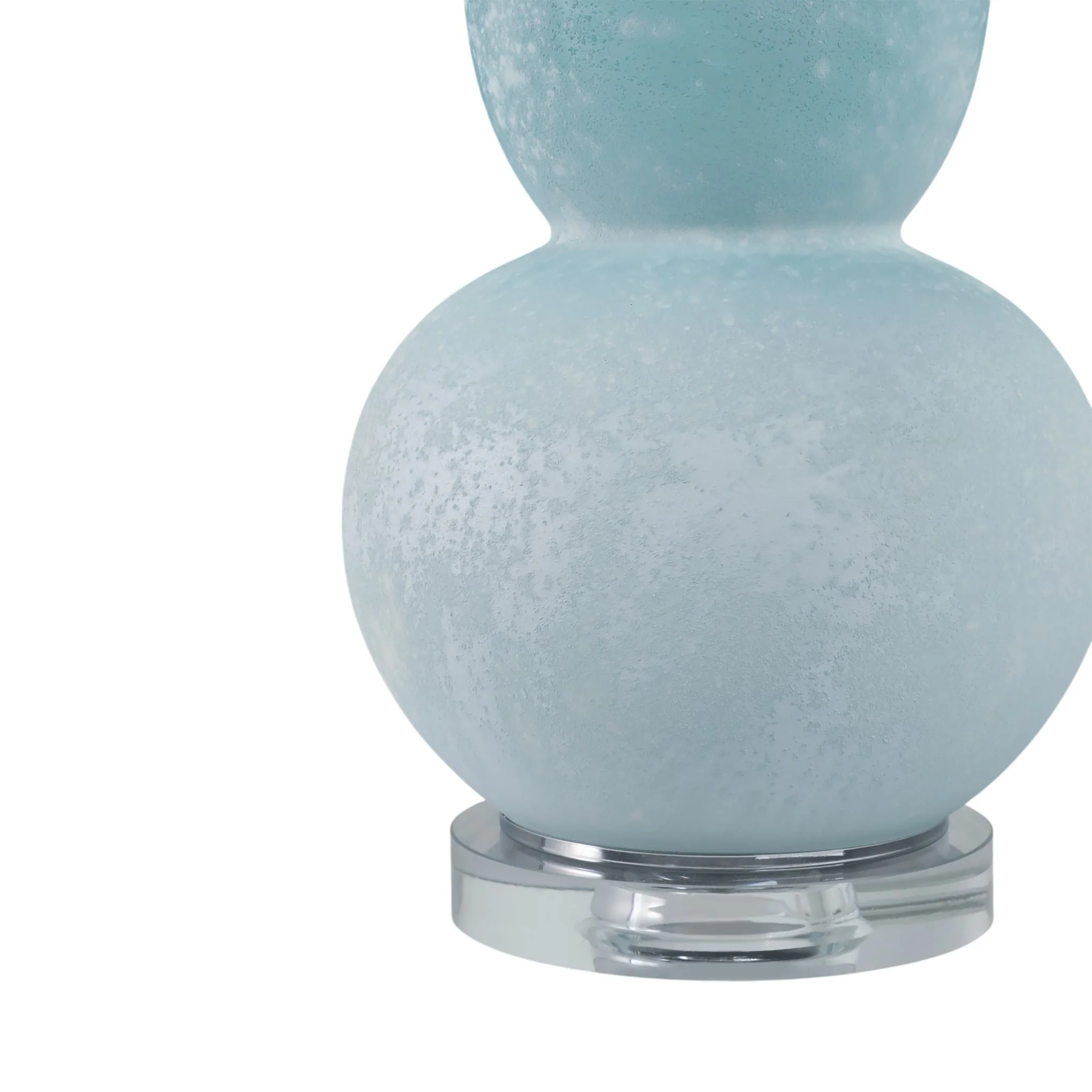 29x16" Gourd Frosted Glass Lamp, Blue - Image 5