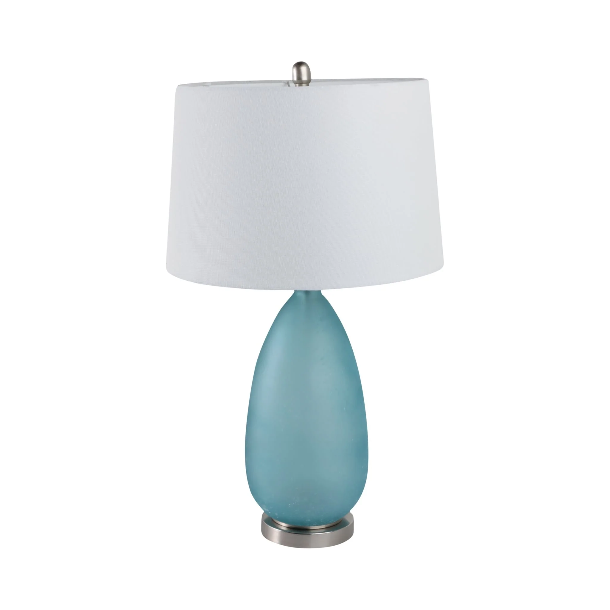 29x17" Frosted Glass Table Lamp, Blue - Image 2