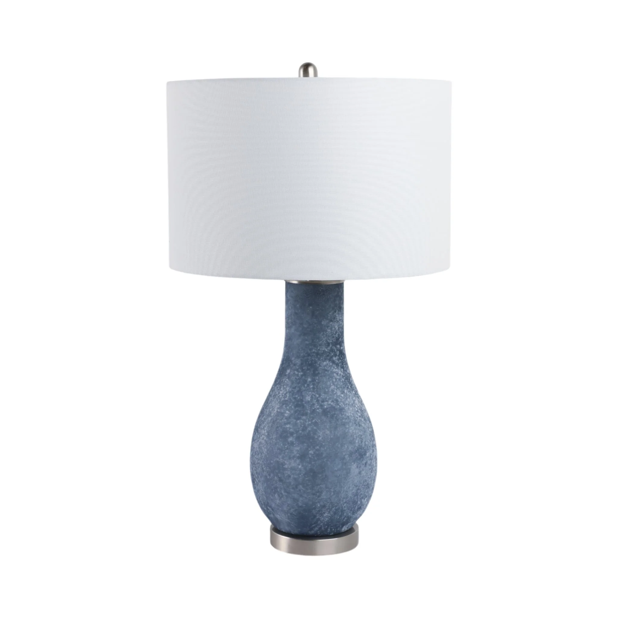 29x17" Frosted Glass Teardrop Table Lamp, Dark Blu - Image 2