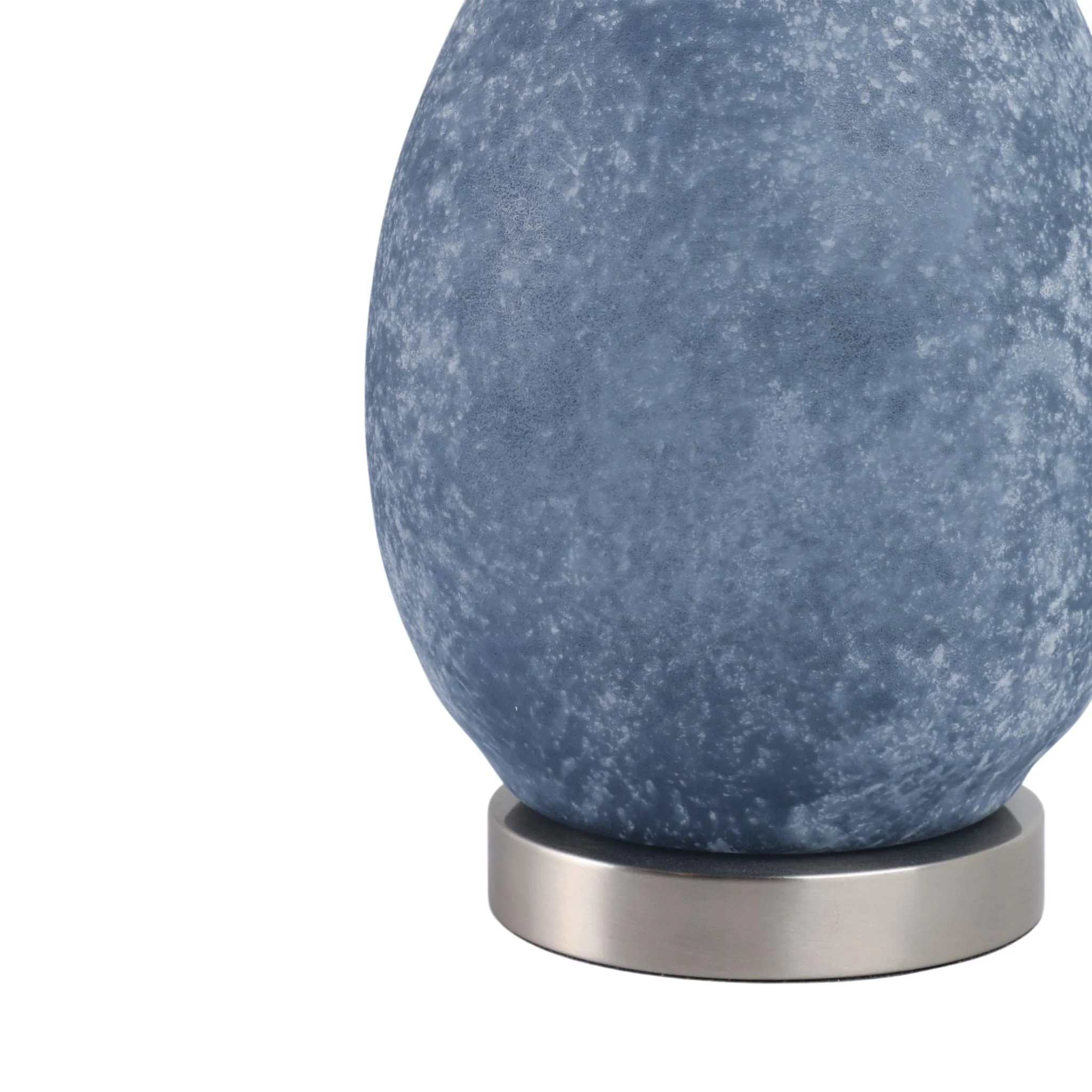 29x17" Frosted Glass Teardrop Table Lamp, Dark Blu - Image 5