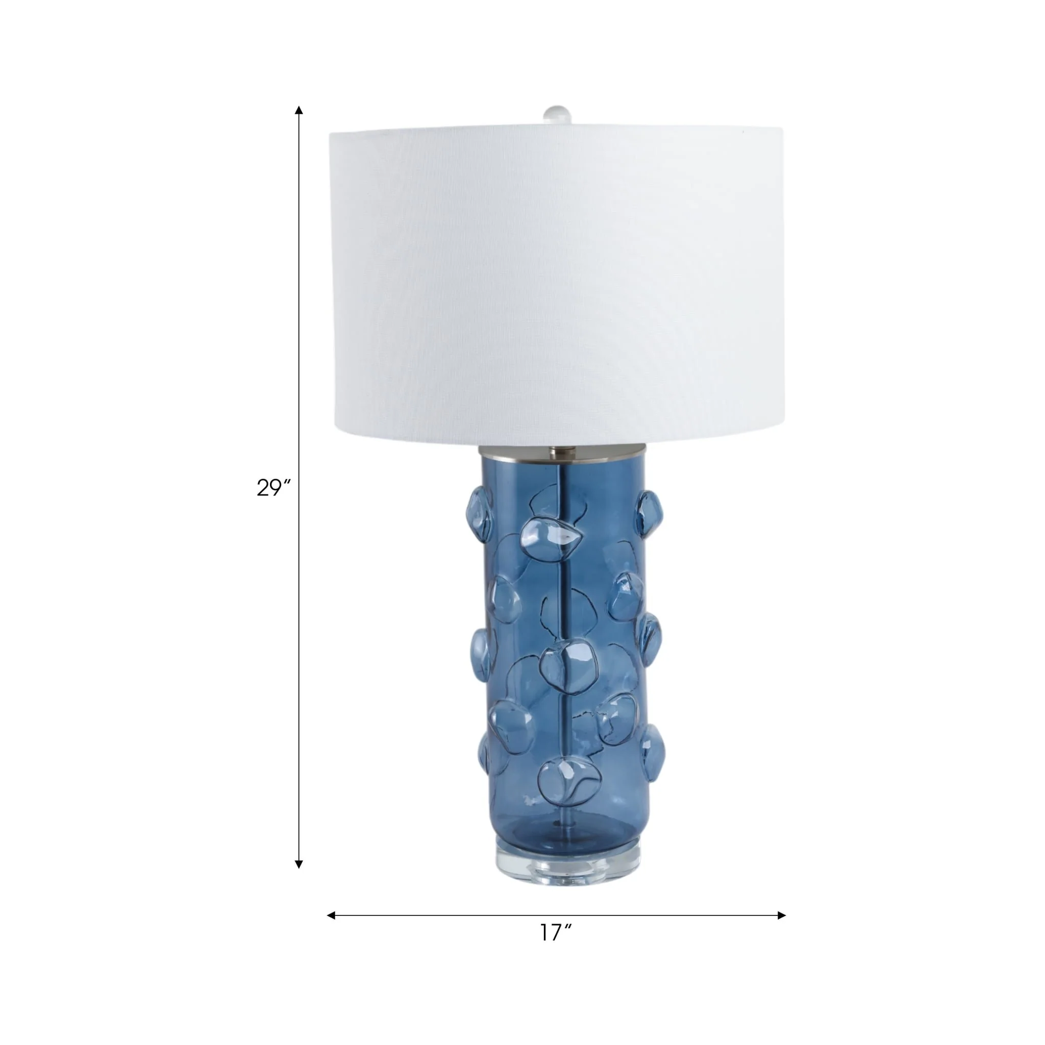 29x17" Glass Bubbles Table Lamp, Blue - Image 6