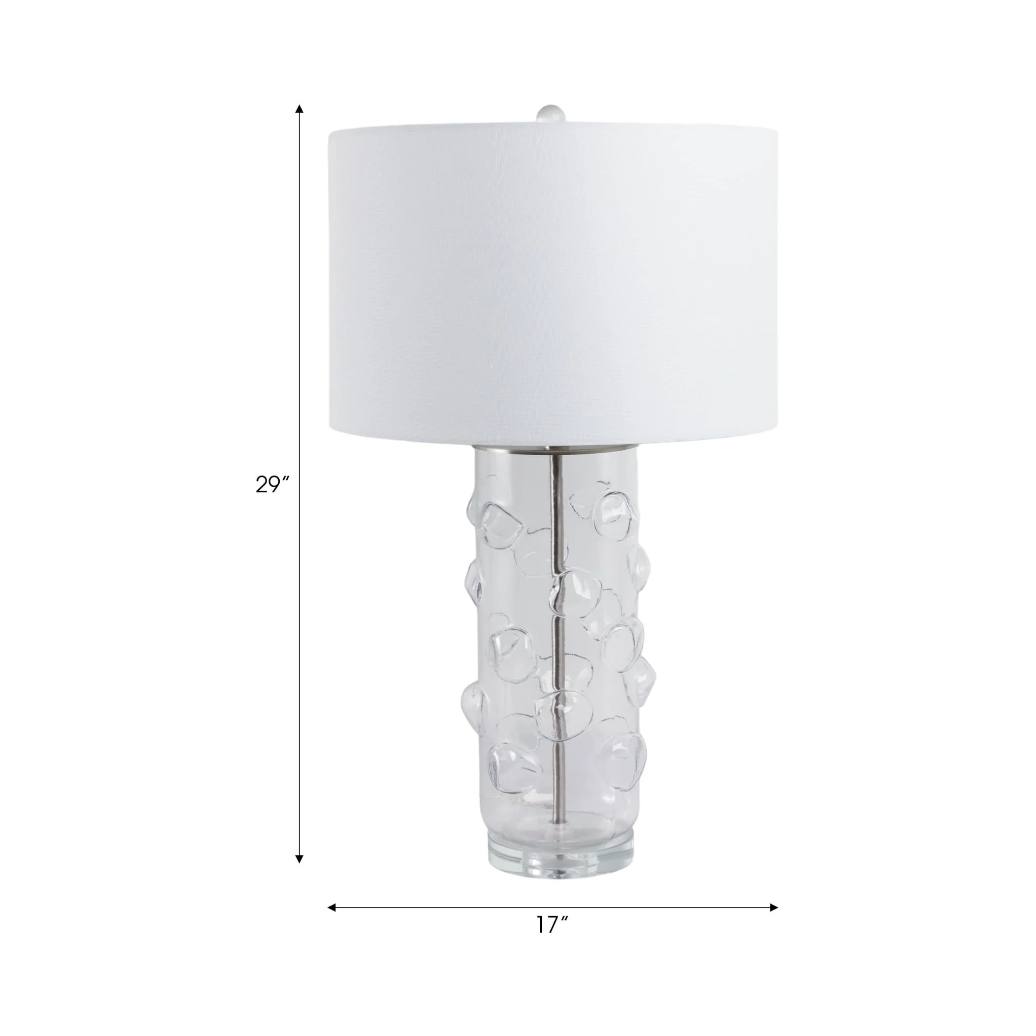 29x17" Glass Bubbles Table Lamp, Clear - Image 6
