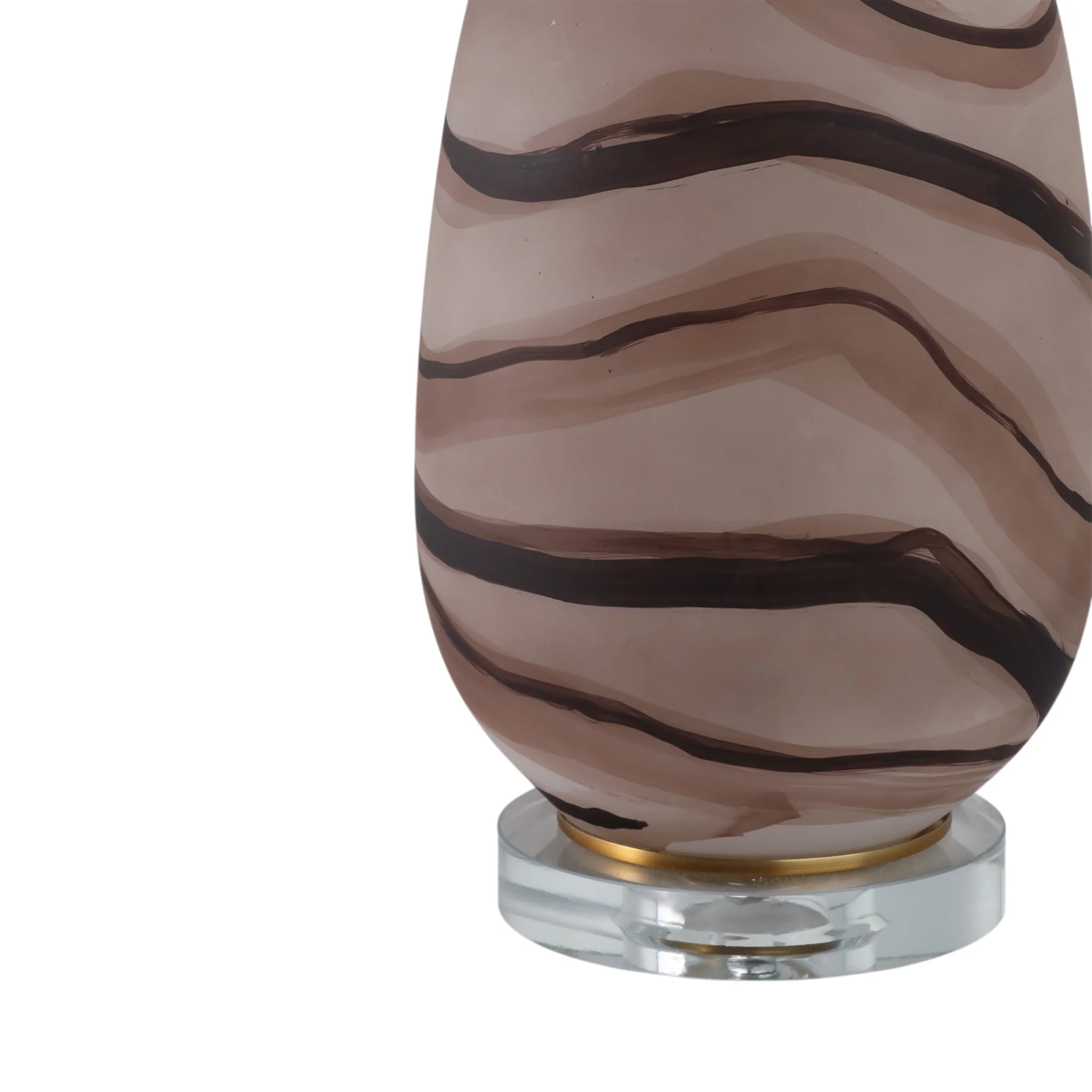 29x17" Marbled Glass Table Lamp, Brown - Image 5