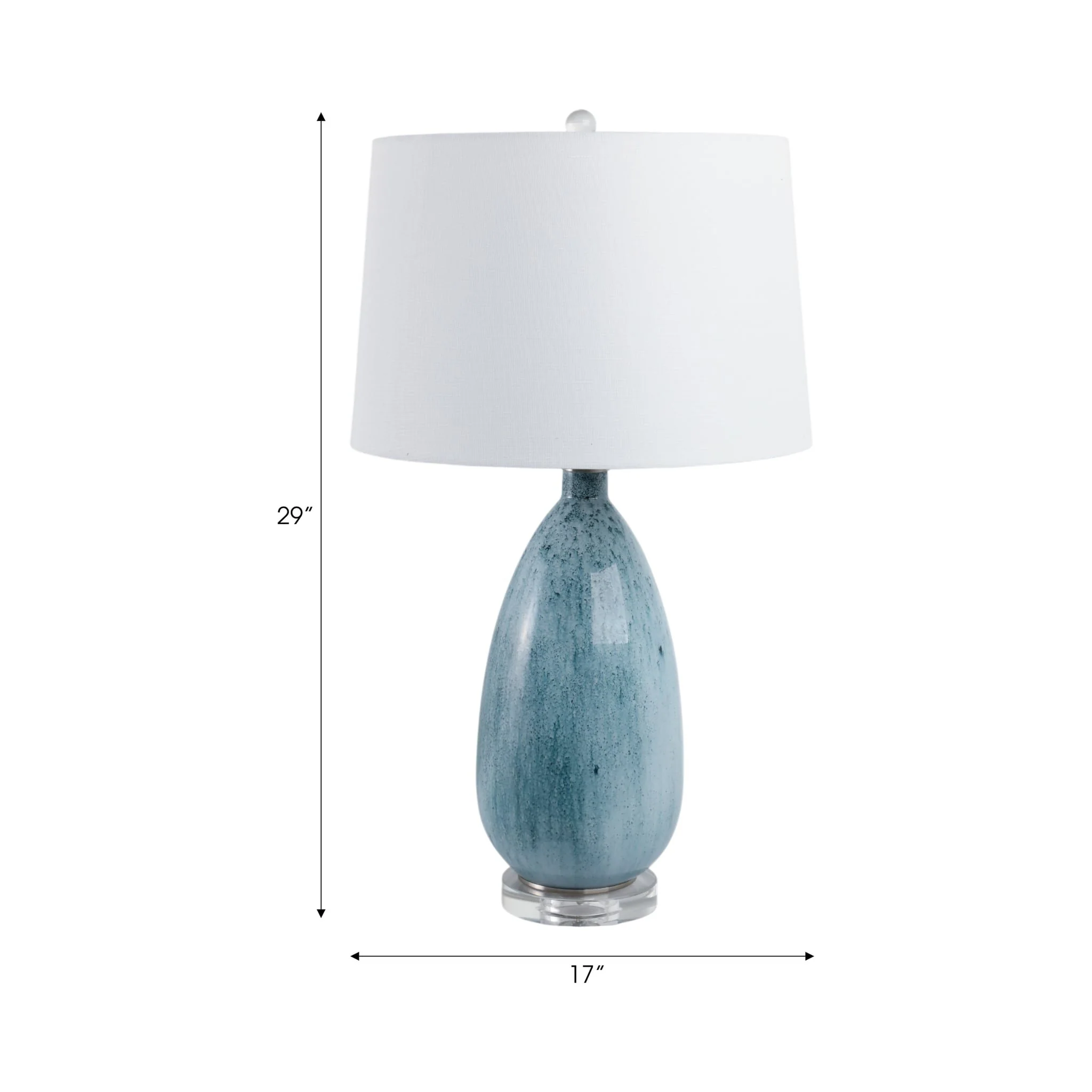 29x17" Reactive Finish Table Lamp, Green - Image 6