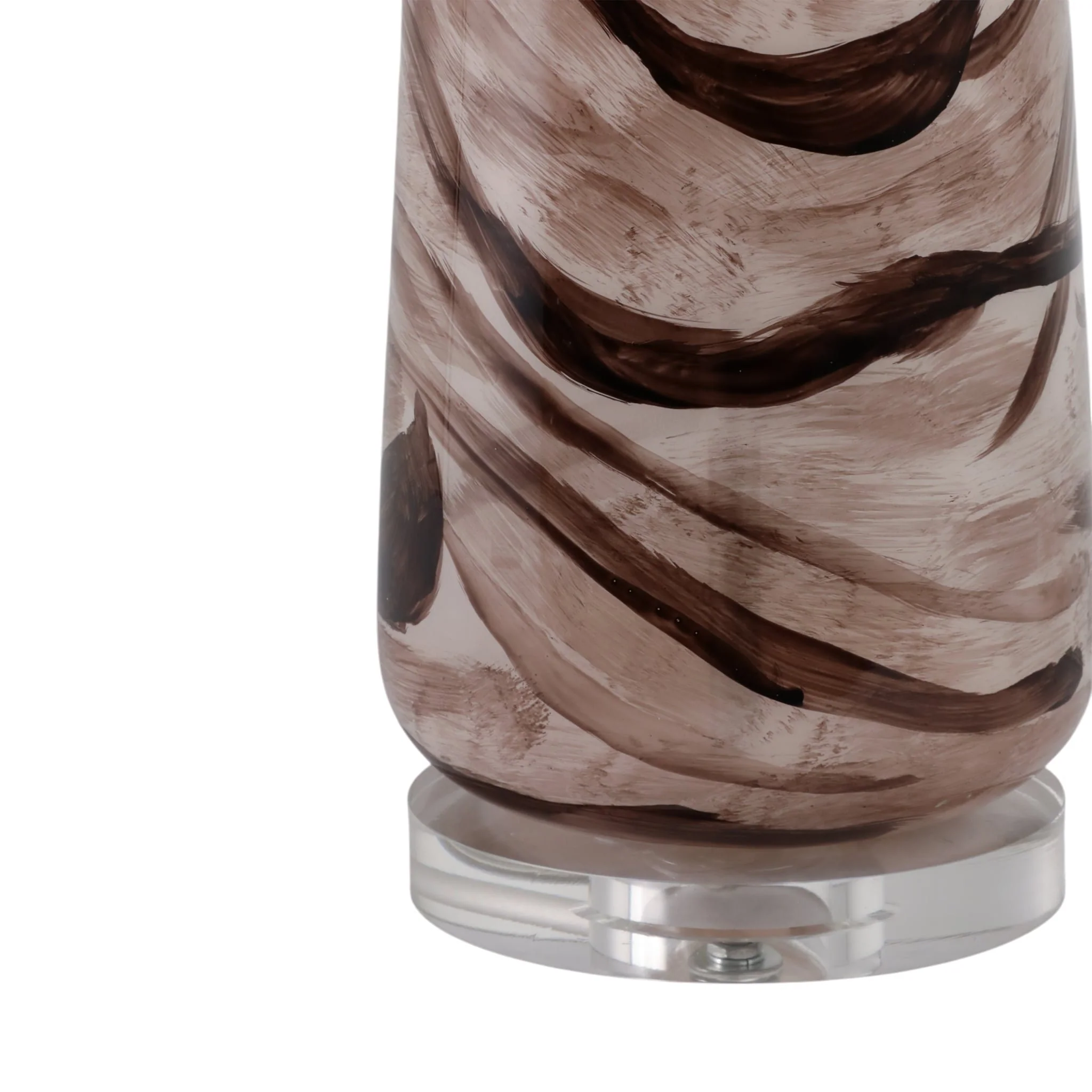 29x17" Swirled Glass Table Lamp, Brown - Image 5