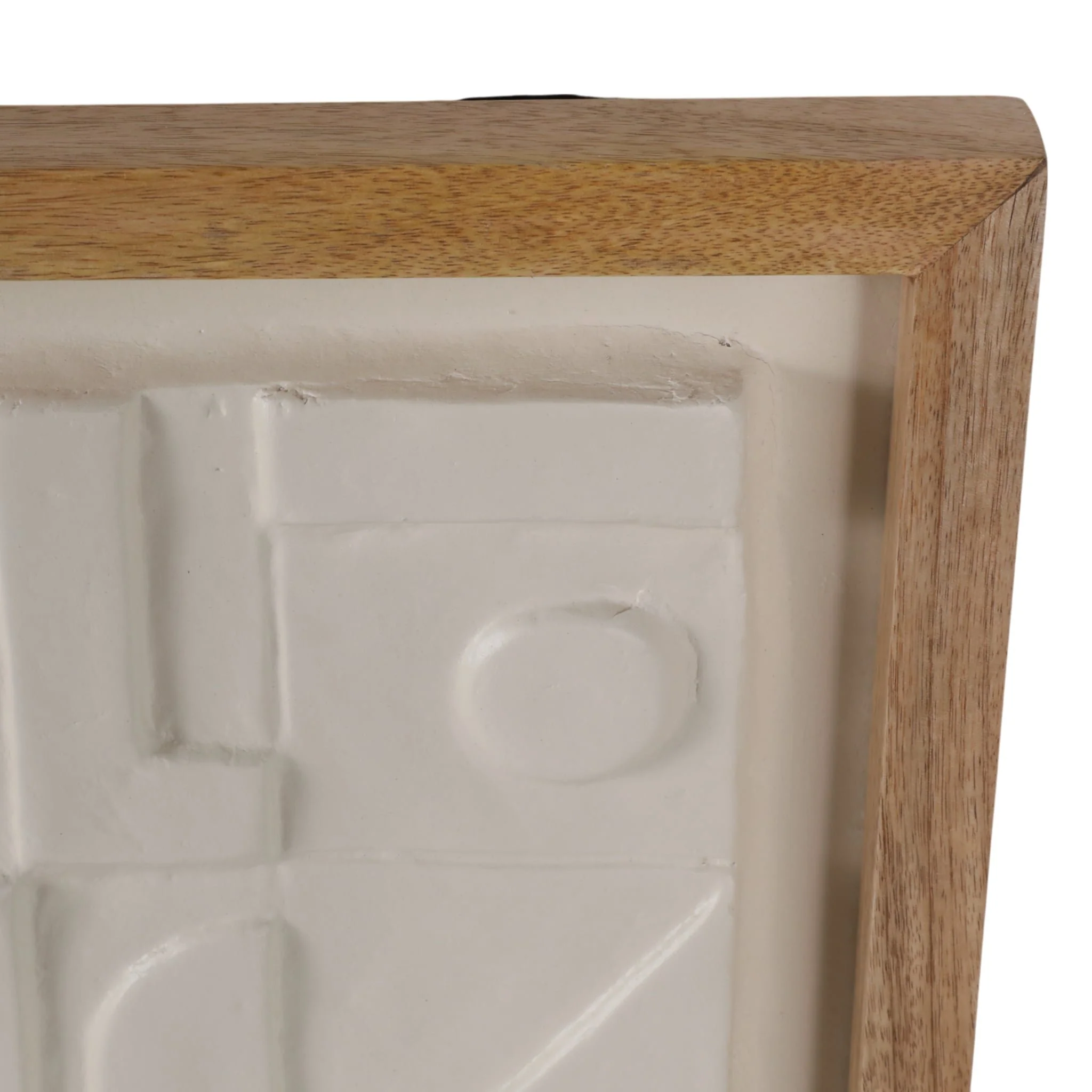 29x22" Geo Modern Paper Mache Wall Art, White/brow - Image 5