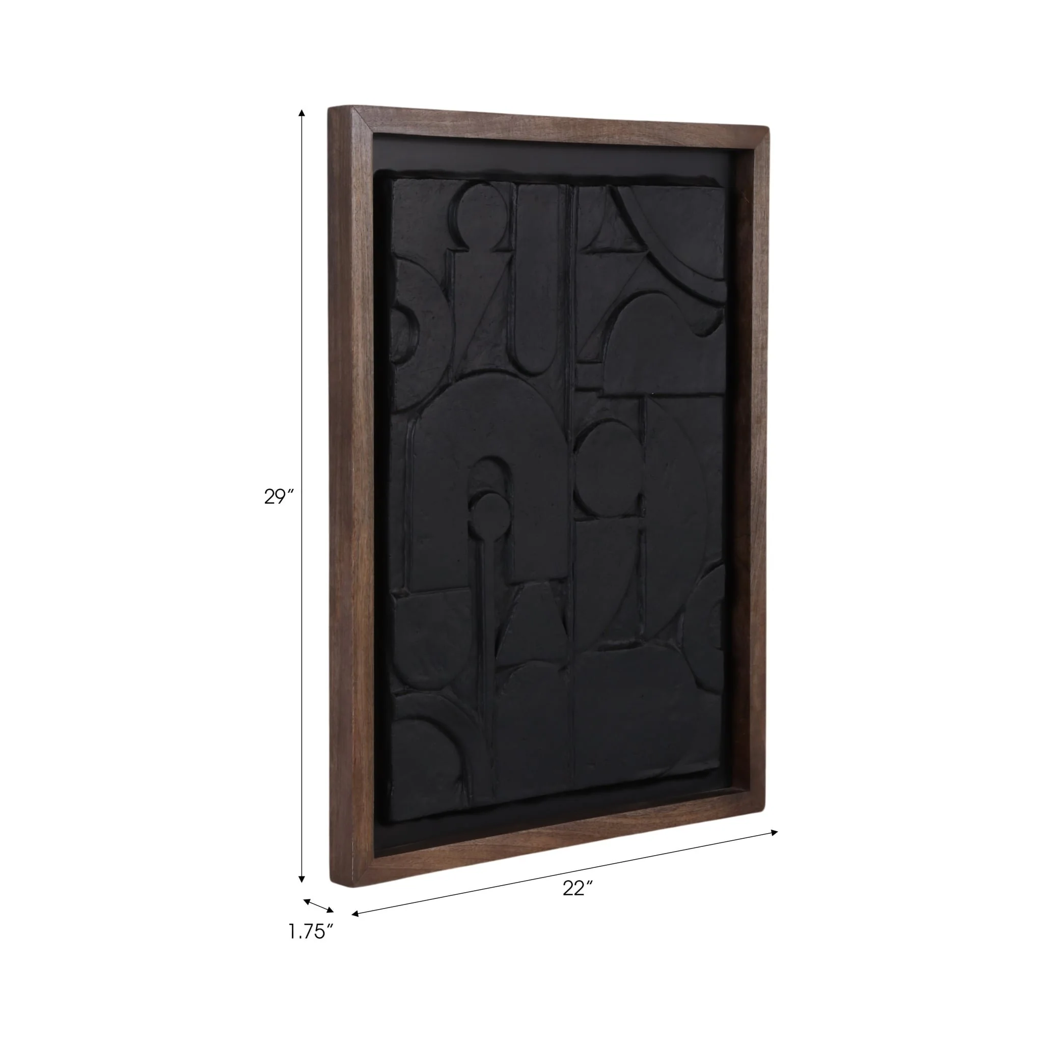 29x22" Paper Mache Wall Art, Black/dark Brown - Image 7
