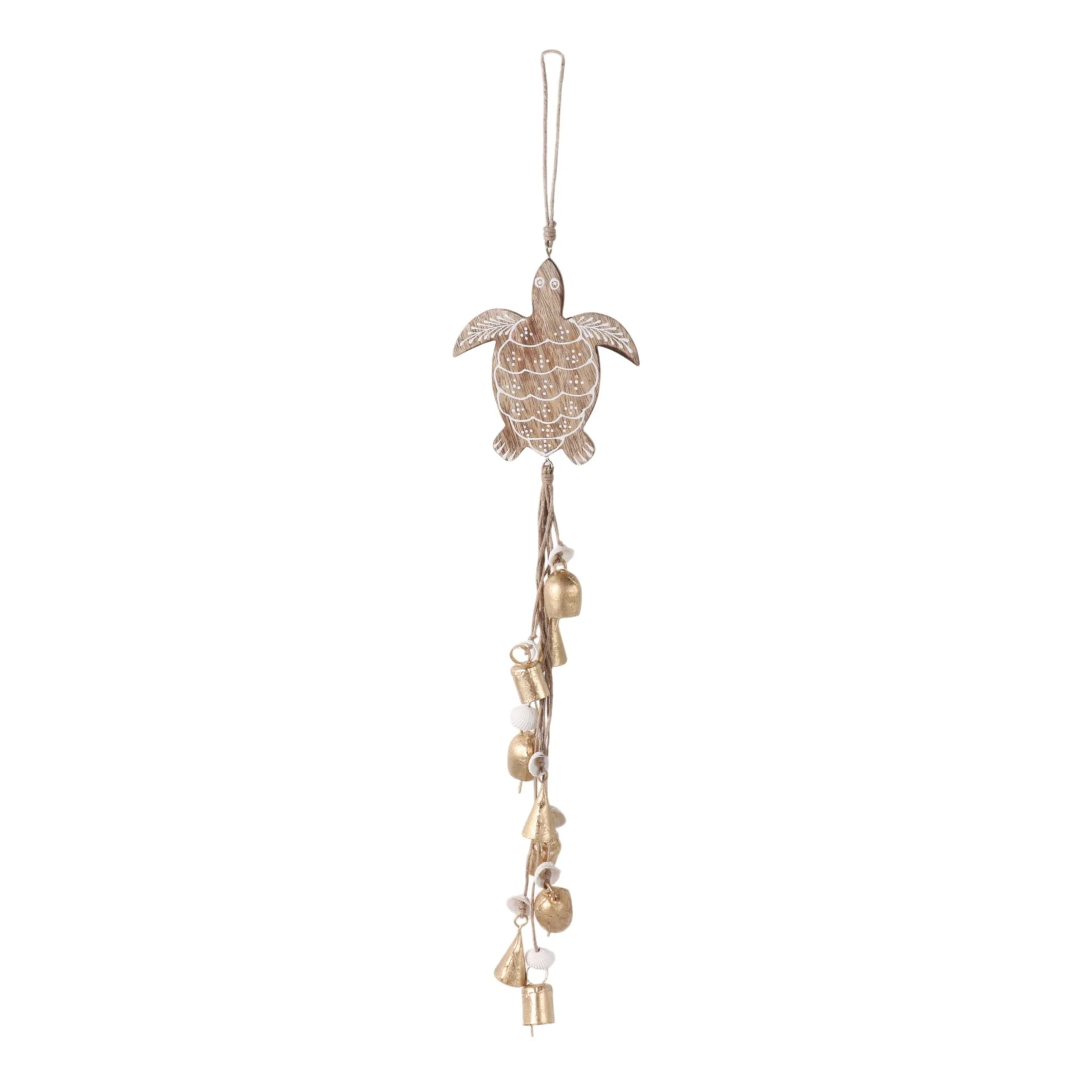 29x6" Sea Turtle With Shells Chime, Brown - Image 4
