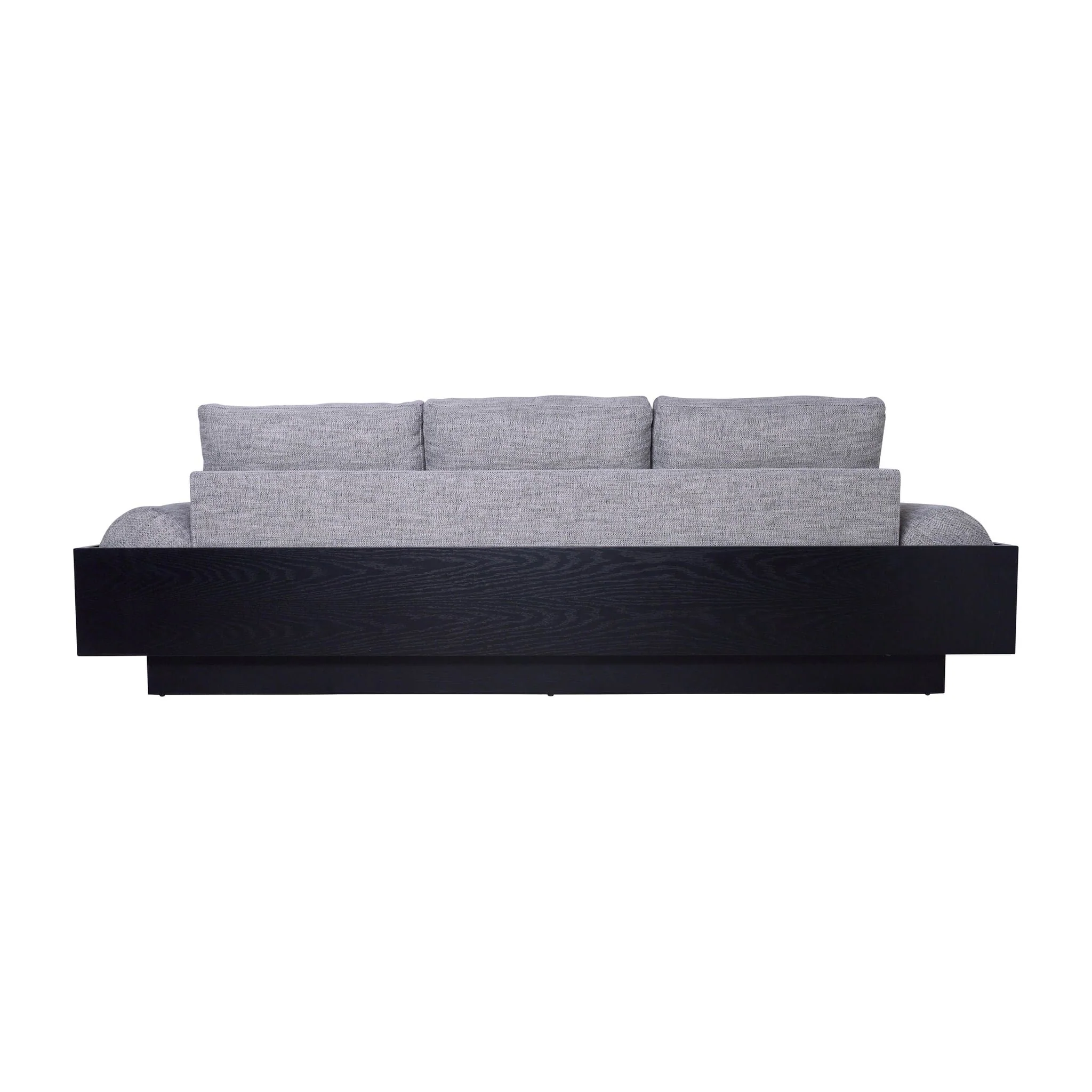 3- Seater Bolster Sofa - Black Wood Base - Tan/blk - Image 4