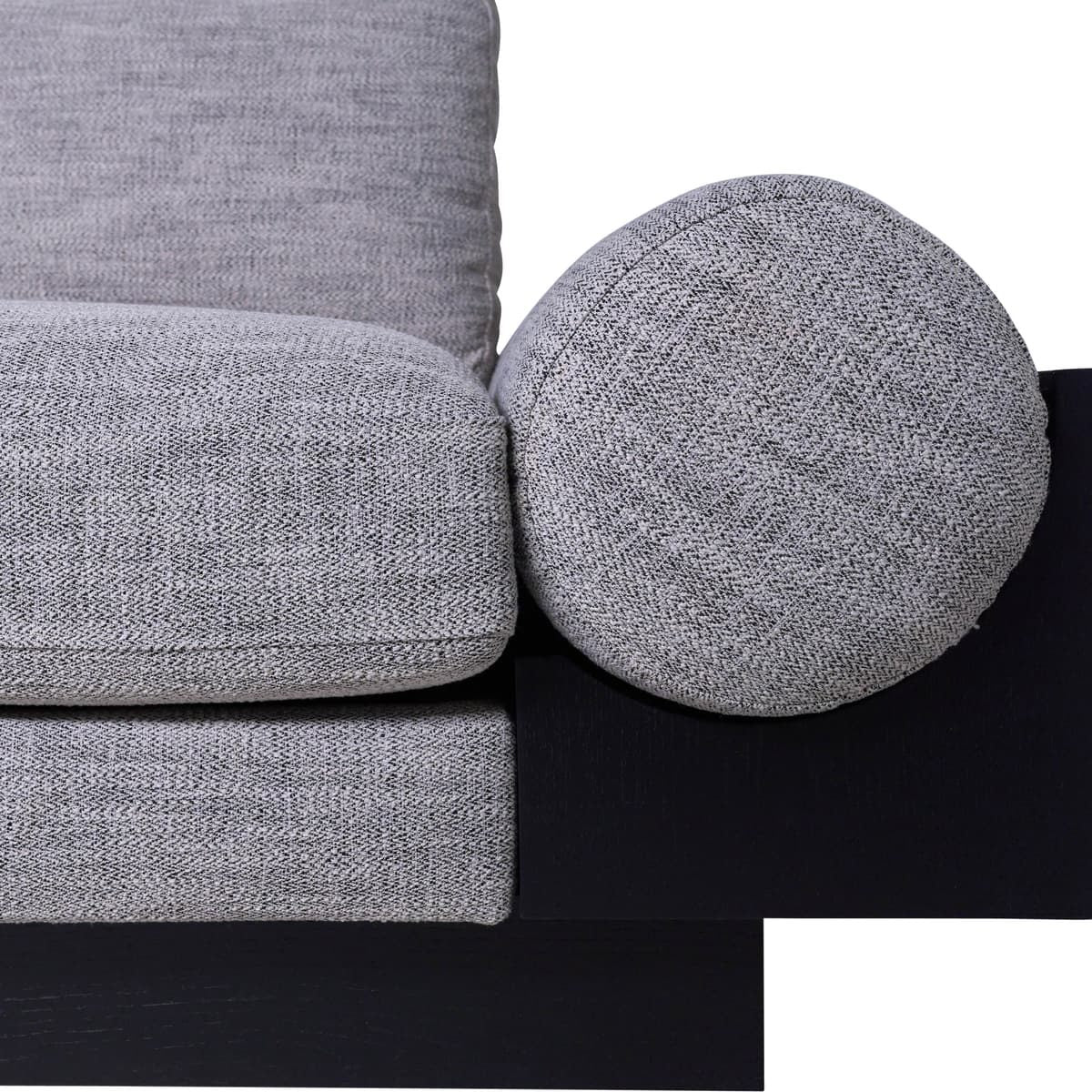 3- Seater Bolster Sofa - Black Wood Base - Tan/blk - Image 5