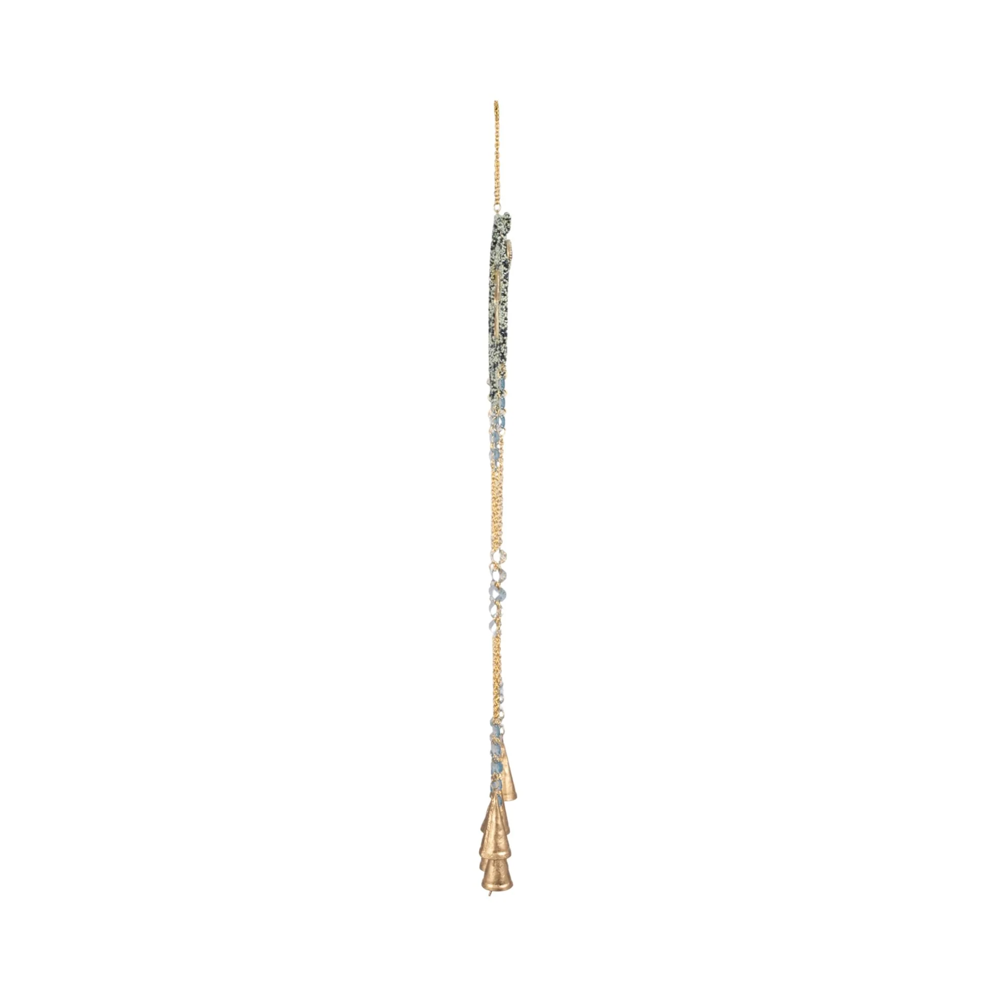 30" Mosaic Butterfly With Bells, Blue/gold - Image 3