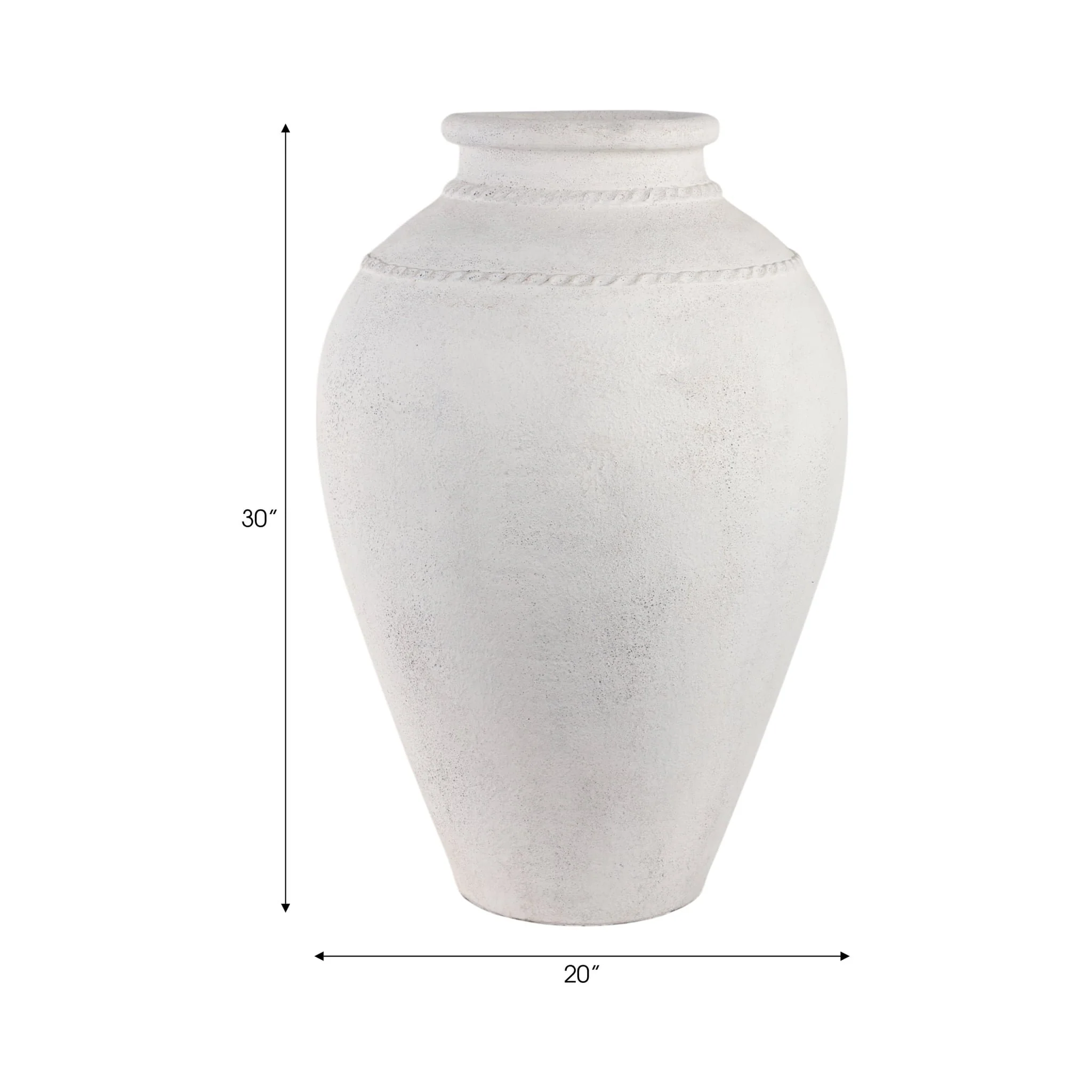 30" Terracotta Floor Vase, Ivory - Image 8