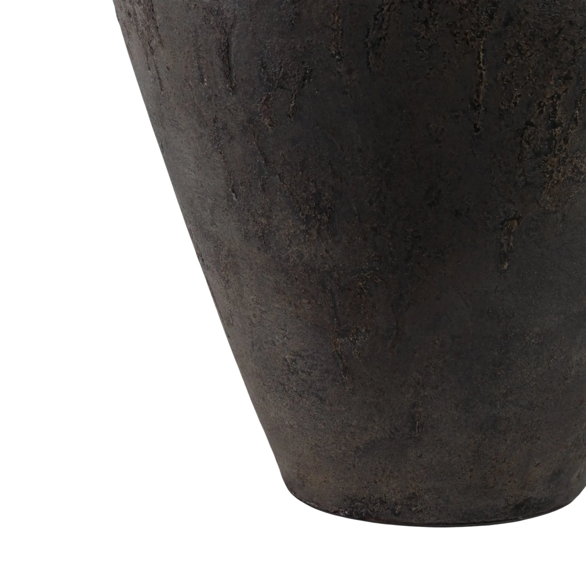 30" Terracotta Floor Vase, Rustic Black - Image 5