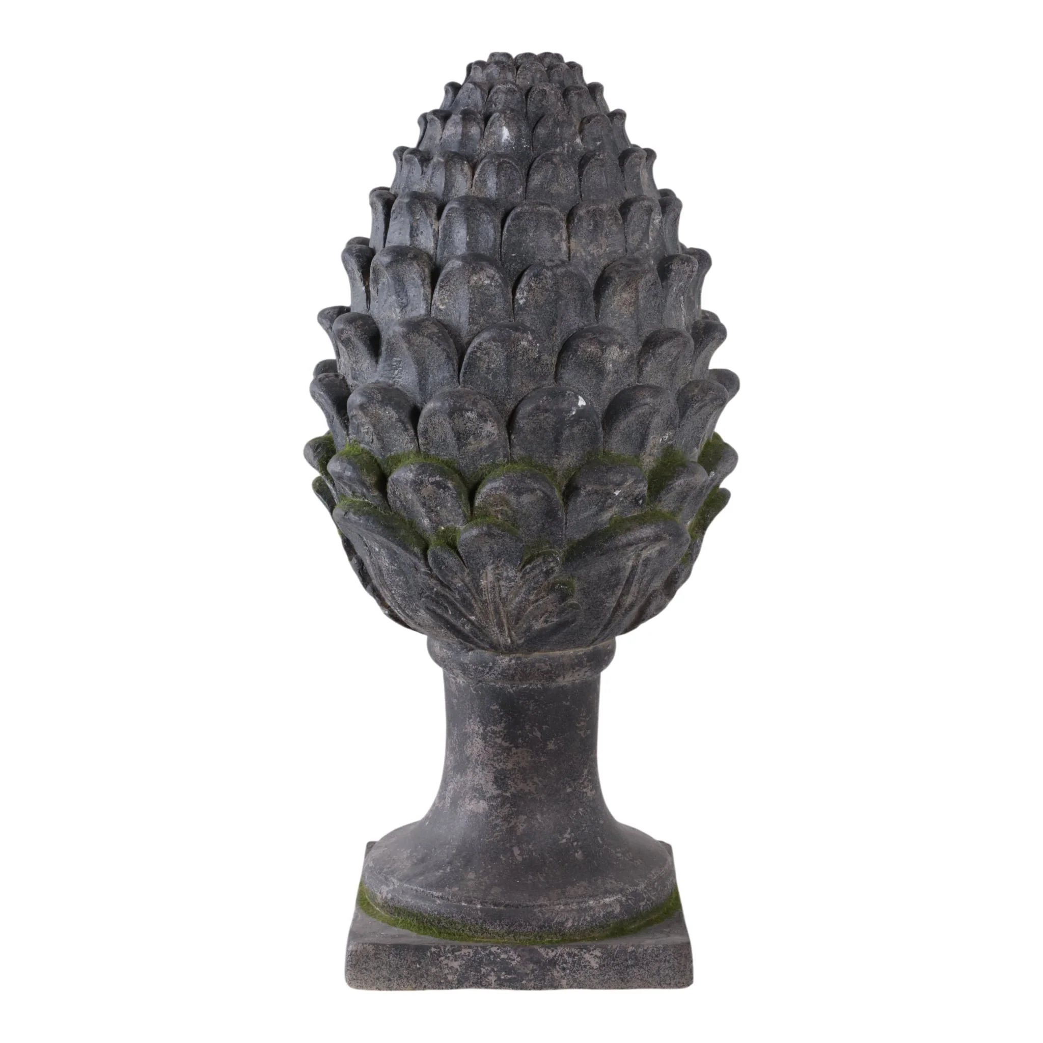 30x13" Rustic Artichoke Statue With Moss, Grey - Image 4