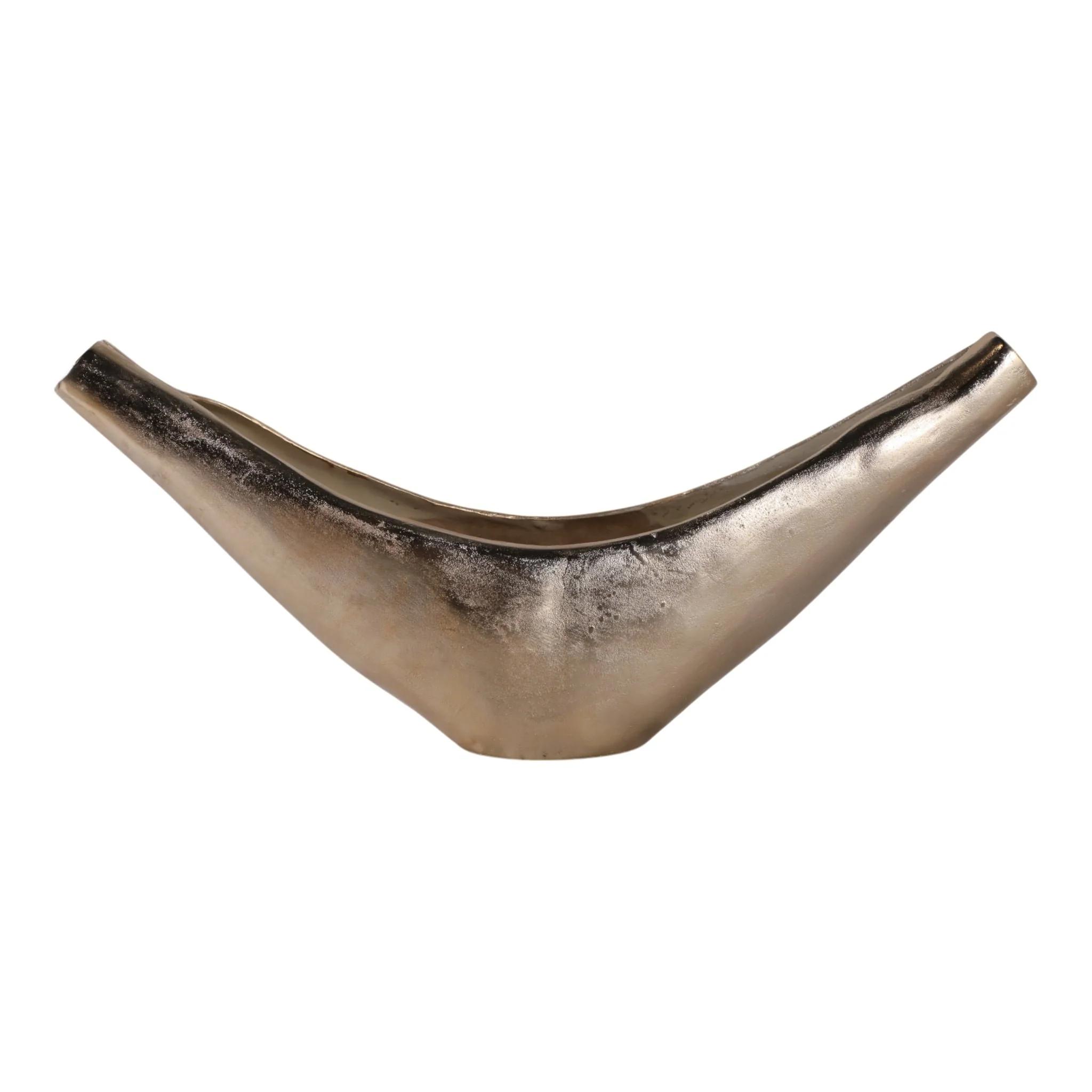 30x13" V-shaped Metal Bowl, Gold/tan - Image 4