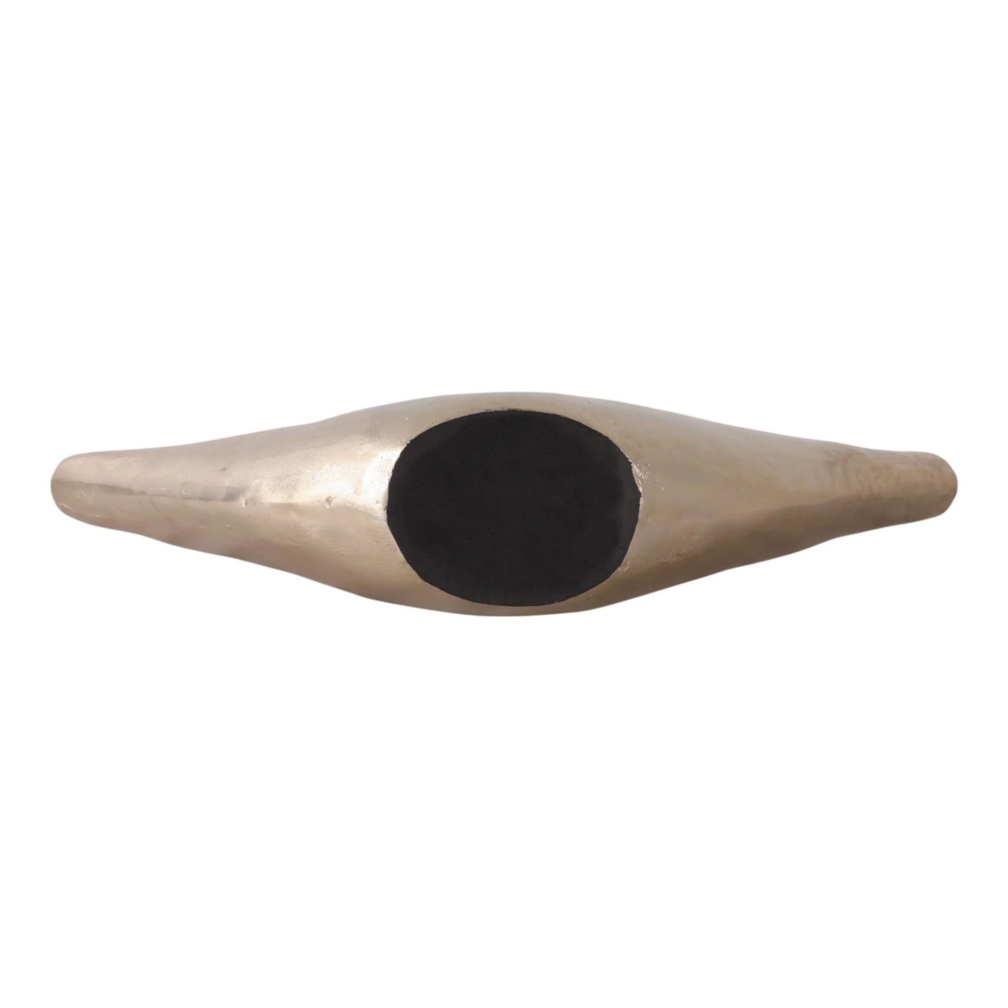 30x13" V-shaped Metal Bowl, Gold/tan - Image 7