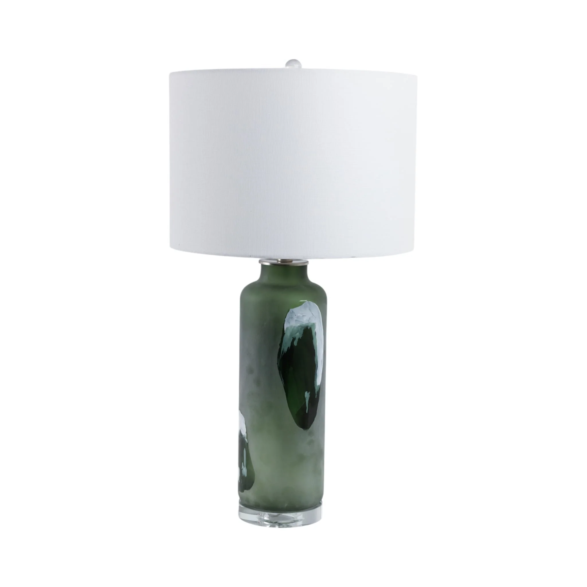 30x16" Artful Glass Table Lamp, Green - Image 3