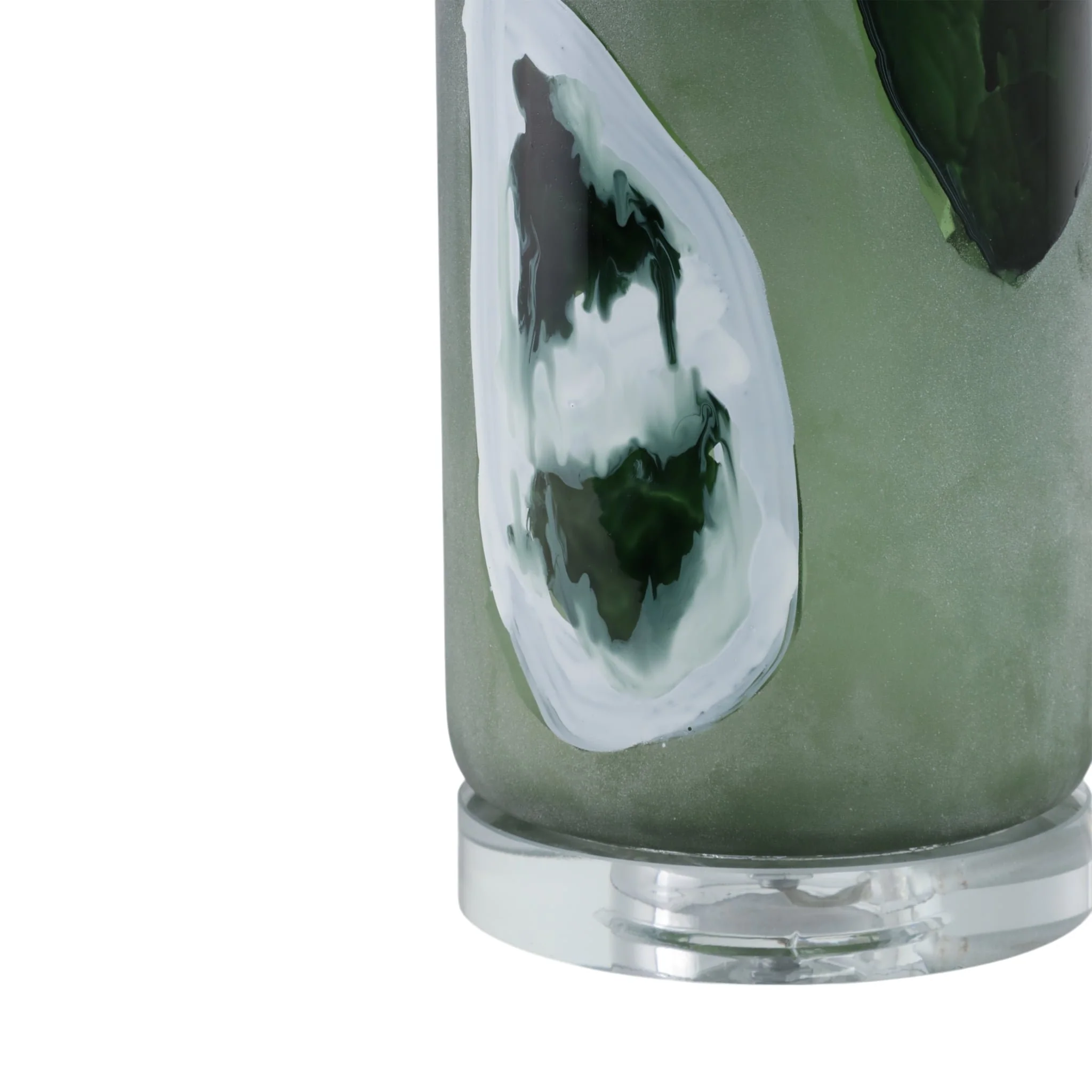 30x16" Artful Glass Table Lamp, Green - Image 5