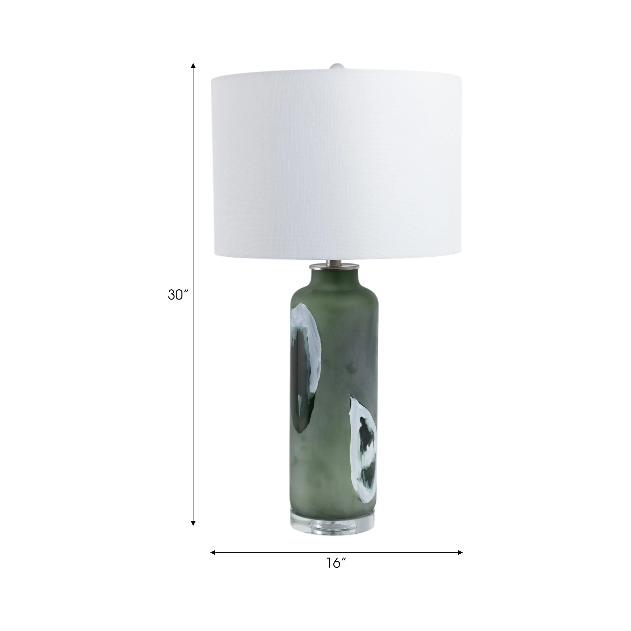 30x16" Artful Glass Table Lamp, Green - Image 6