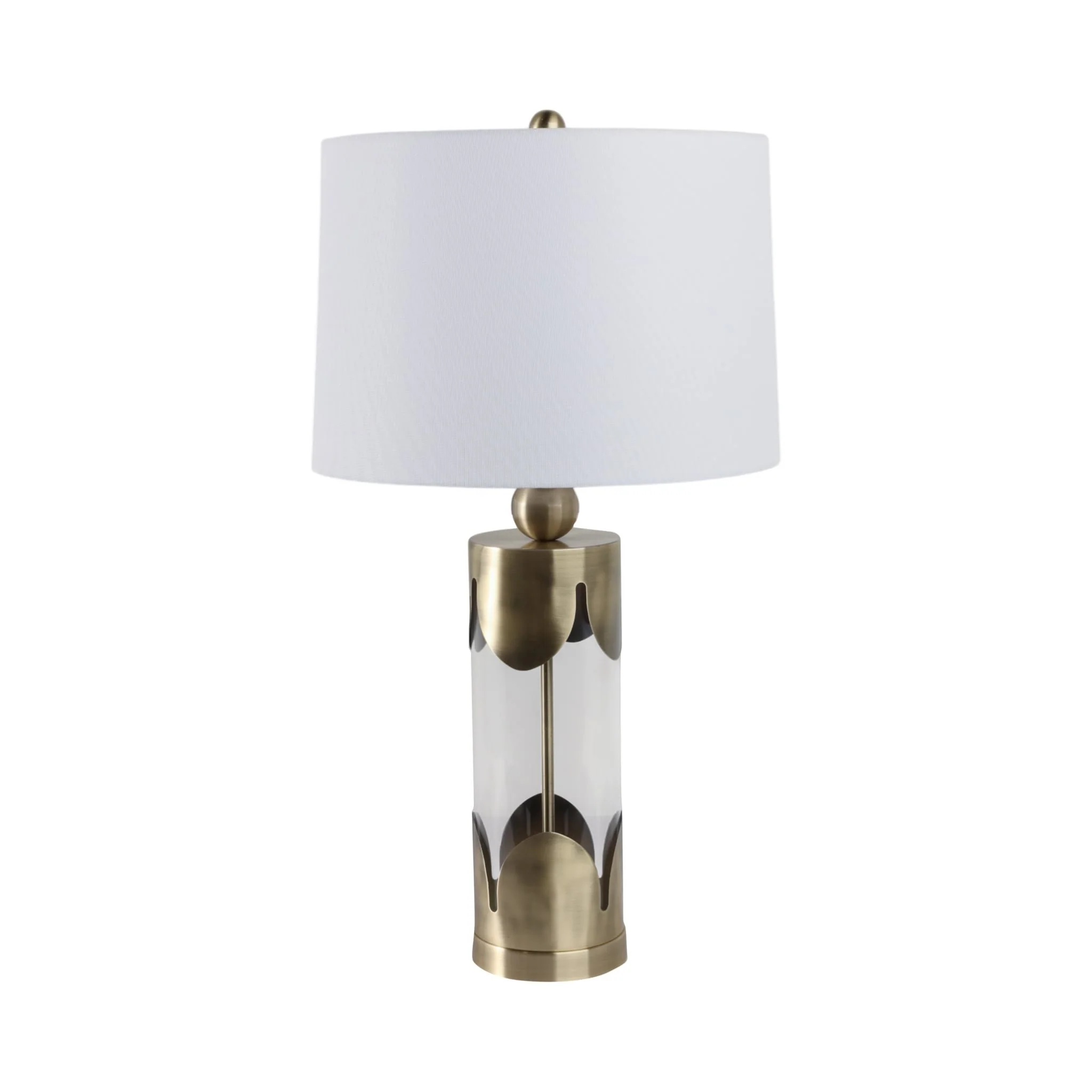 30x16" Scallop Border Lamp, Gold - Image 3