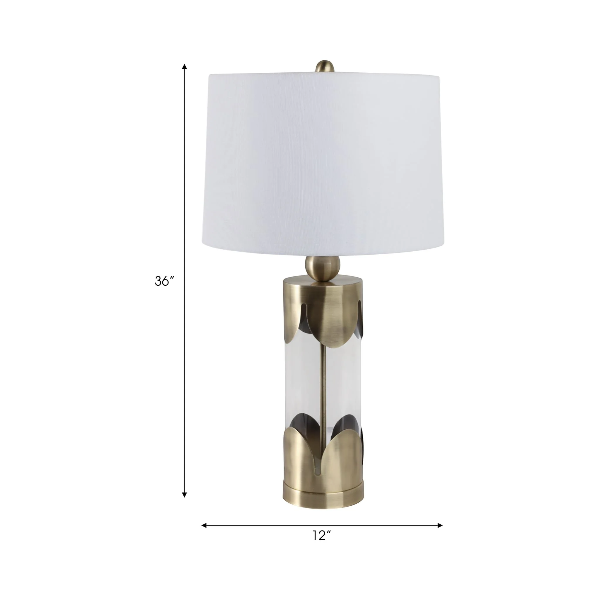 30x16" Scallop Border Lamp, Gold - Image 6
