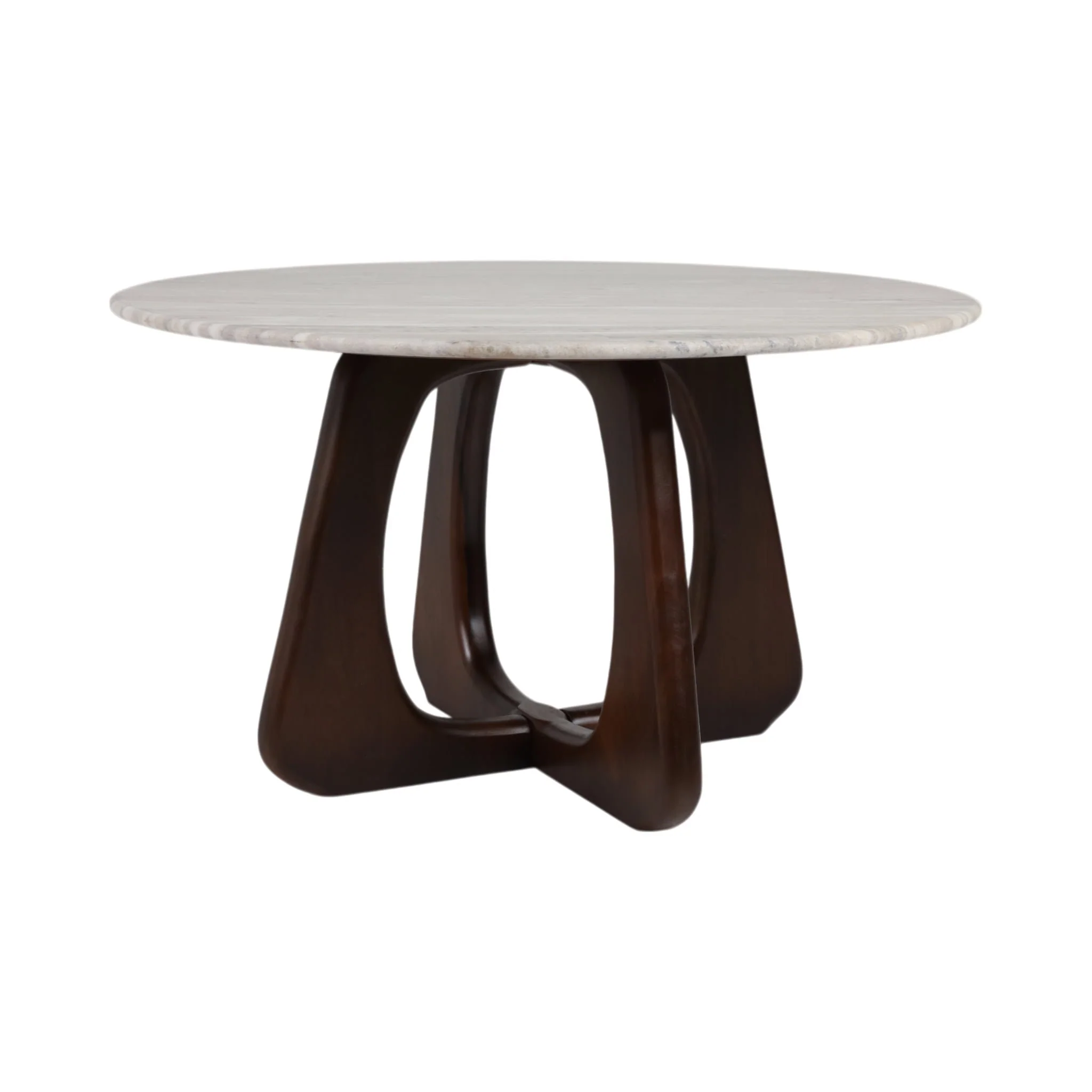 30x17" Marble Top Cofee Table, Beige/brown - Image 2