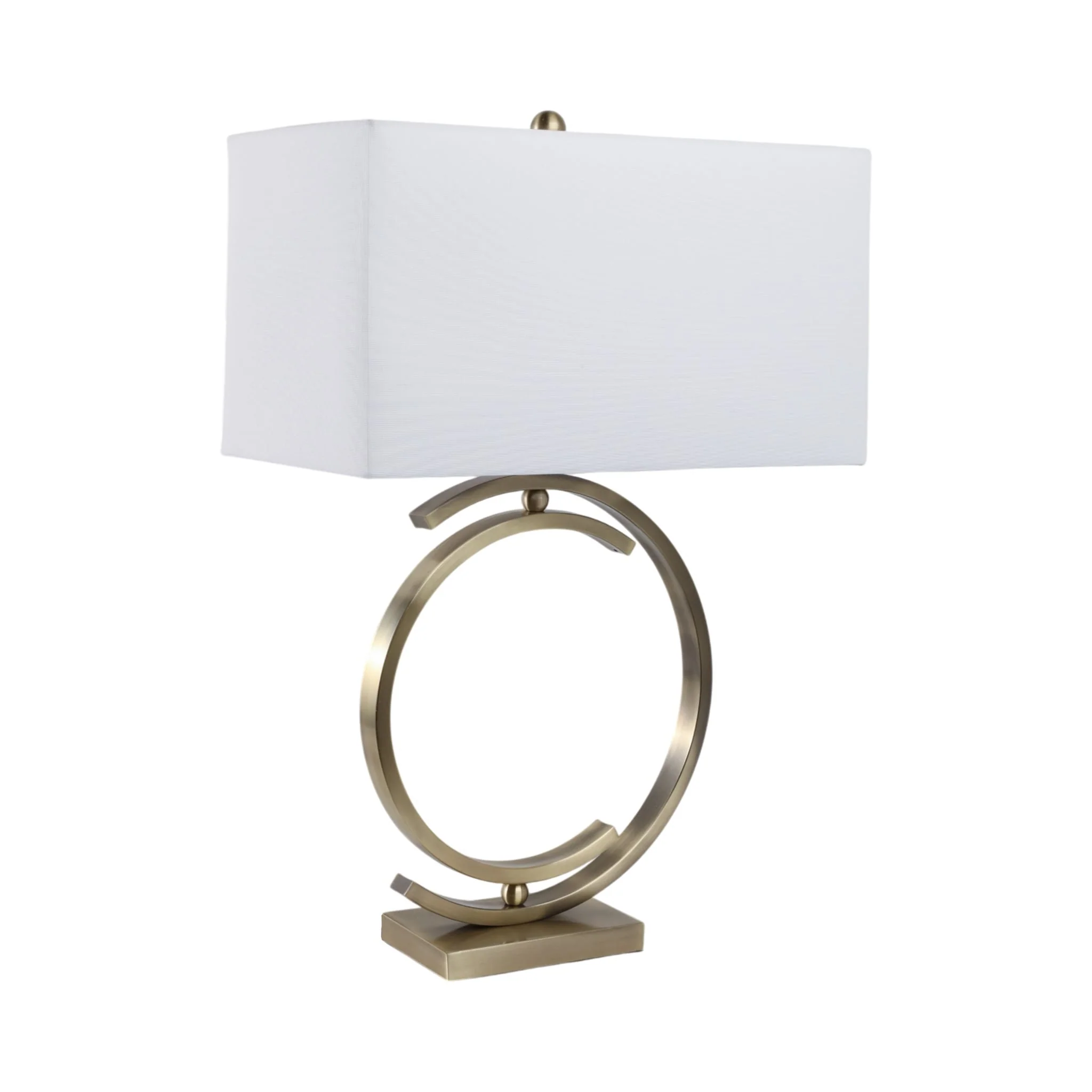 30x20" Half-circles Rectangle Shade Lamp, Antique - Image 2
