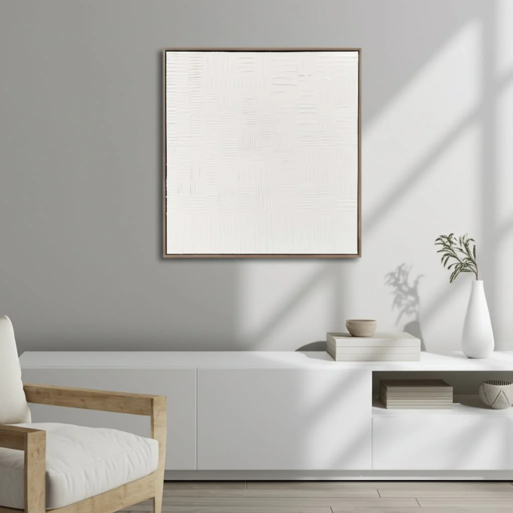 30x30" Glossy Lines Wall Art, White - Image 4