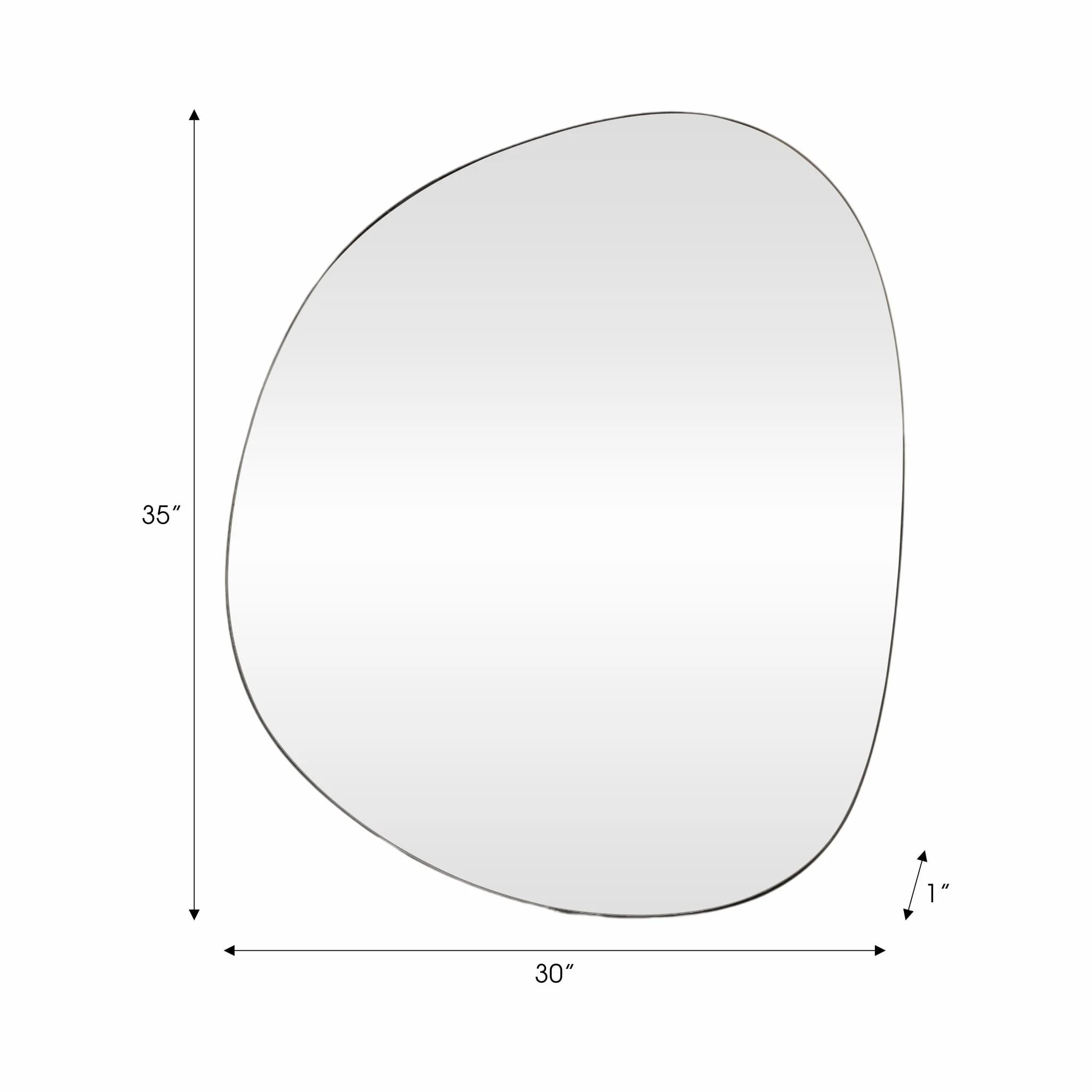 30x35" Irregular Round Mirror, Black - Image 7