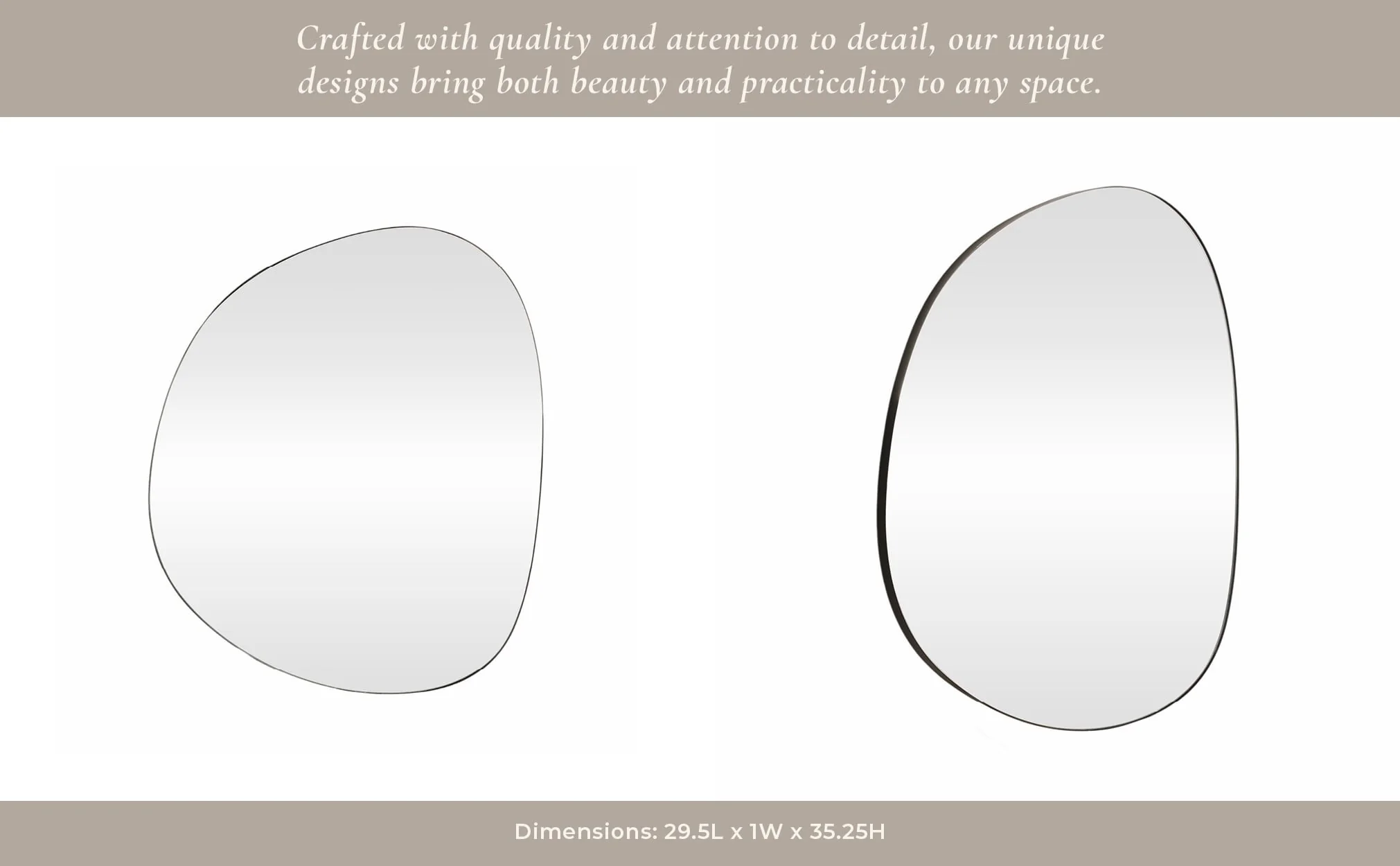 30x35" Irregular Round Mirror, Black - Image 9